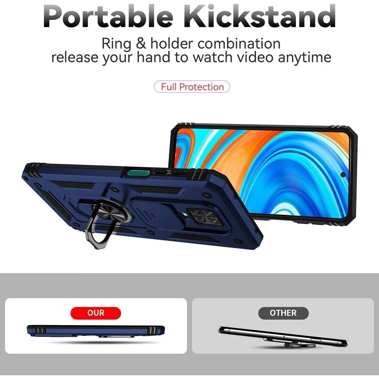 Funda protectora Xiaomi Redmi Note 9 Pro/9S/Pro Max con soporte