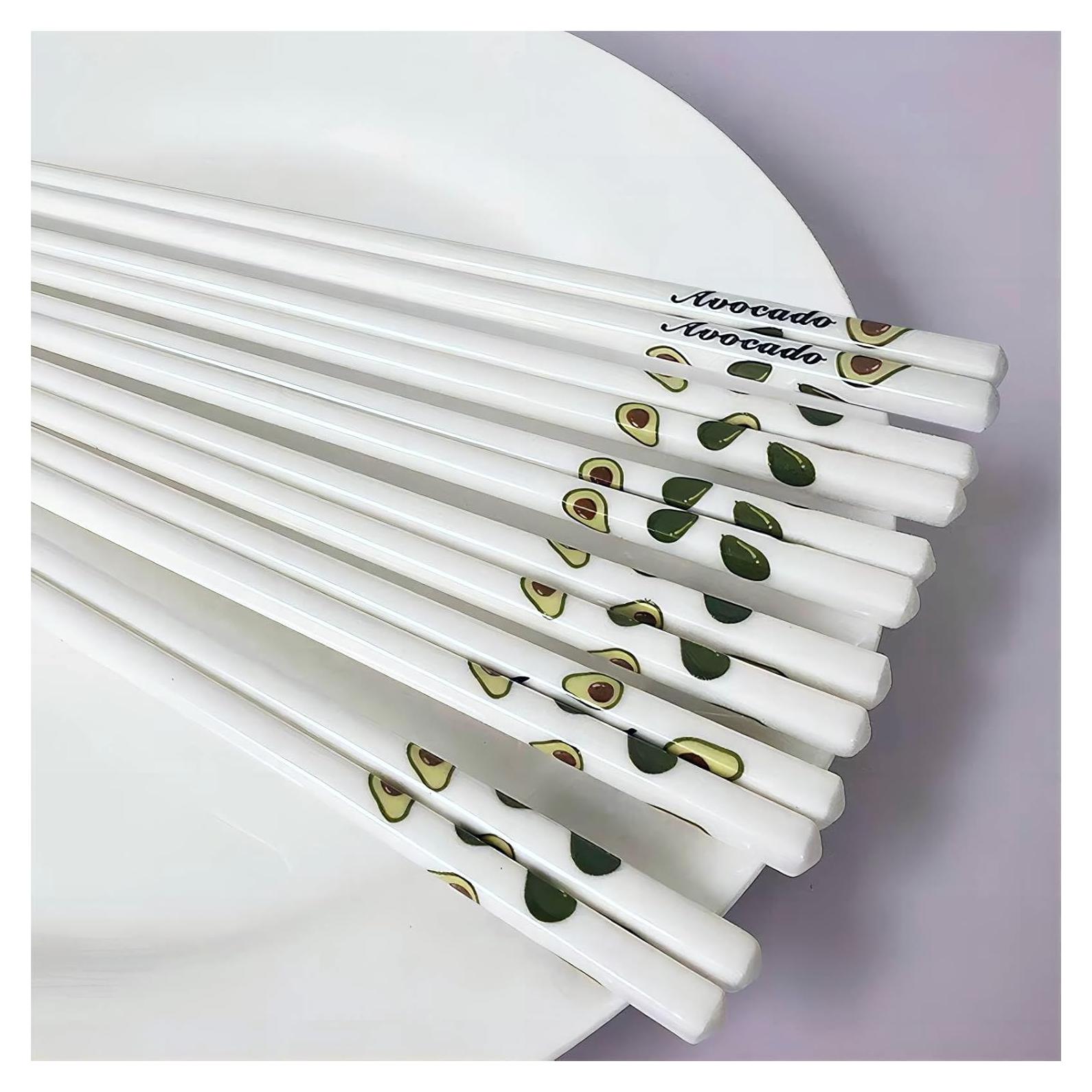 10 Pares de Palillos de Cerámica Aguacate Decohomeforu 24.68 cm