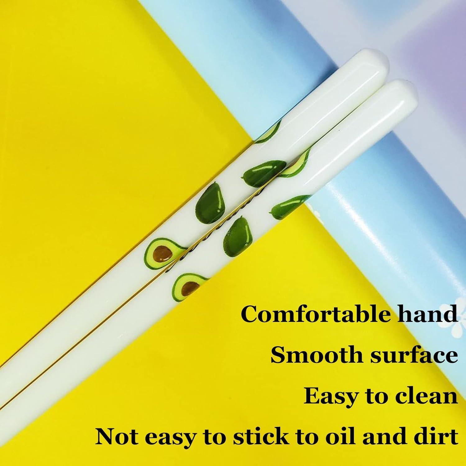 10 Pares de Palillos de Cerámica Aguacate Decohomeforu 24.68 cm