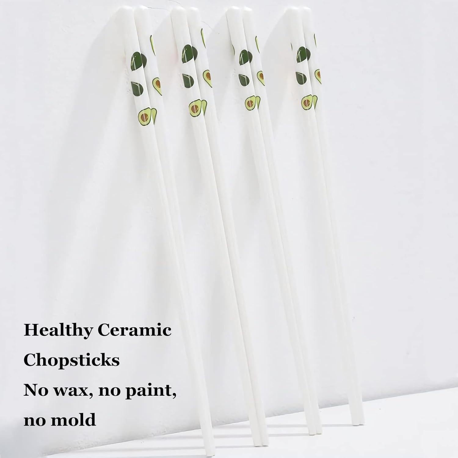 10 Pares de Palillos de Cerámica Aguacate Decohomeforu 24.68 cm