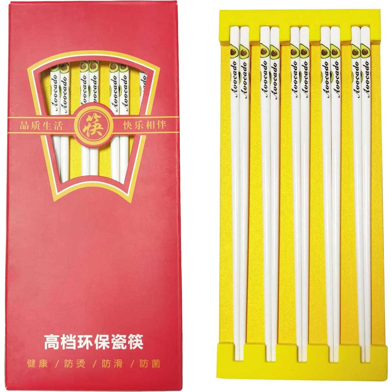 10 Pares de Palillos de Cerámica Aguacate Decohomeforu 24.68 cm