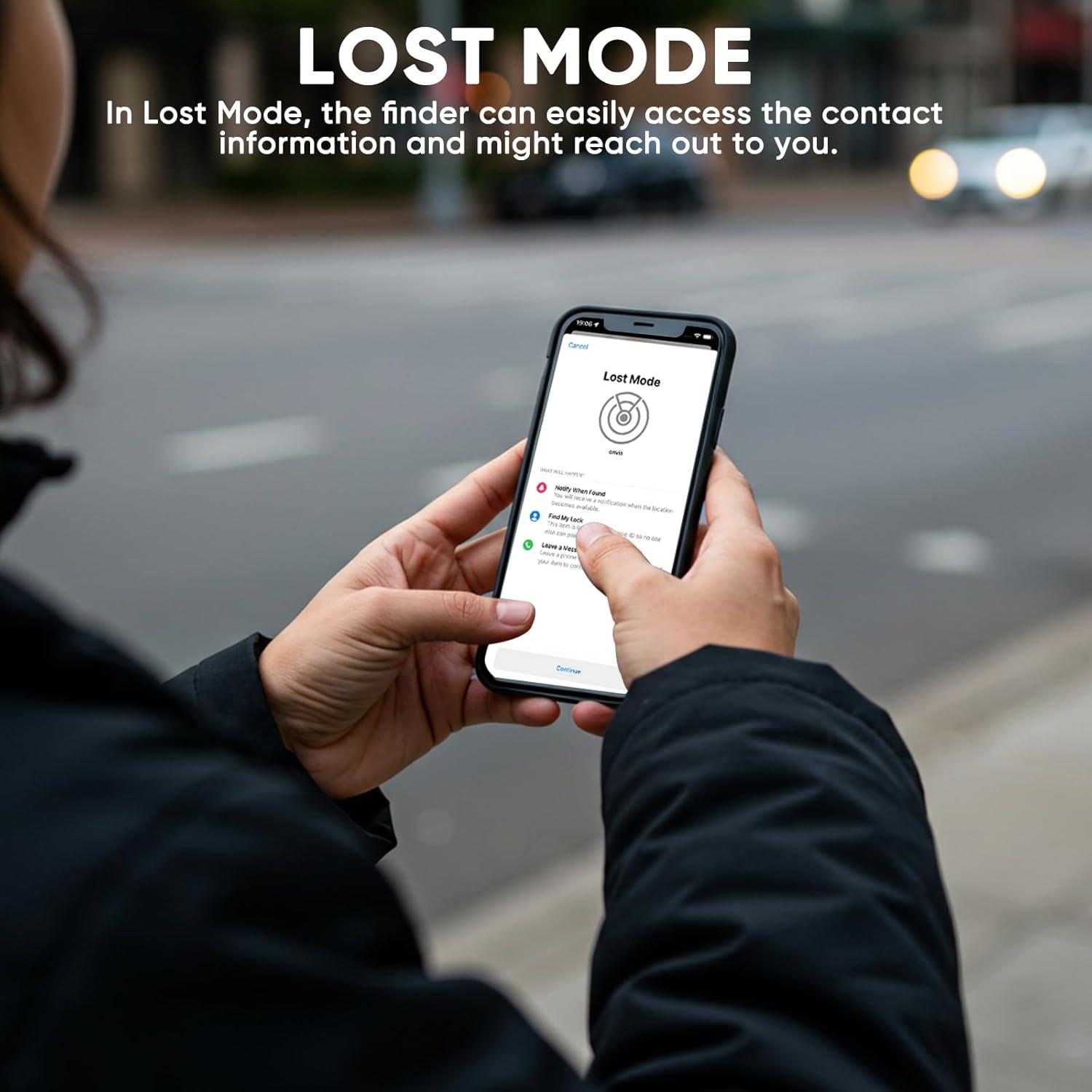 Rastreador Bluetooth Onvis HB12 con Apple Find My, Negro