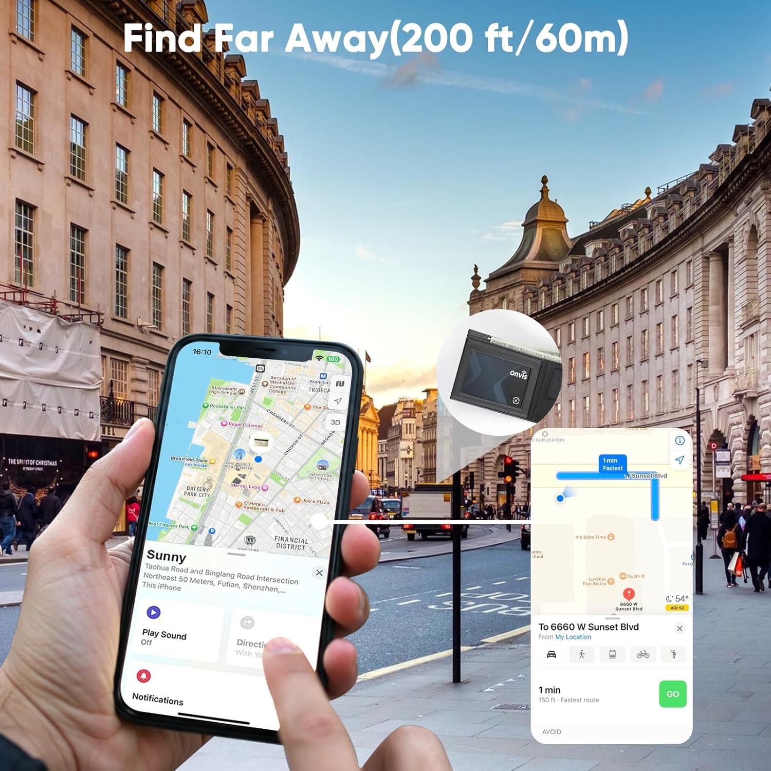 Rastreador Bluetooth Onvis HB12 con Apple Find My, Negro