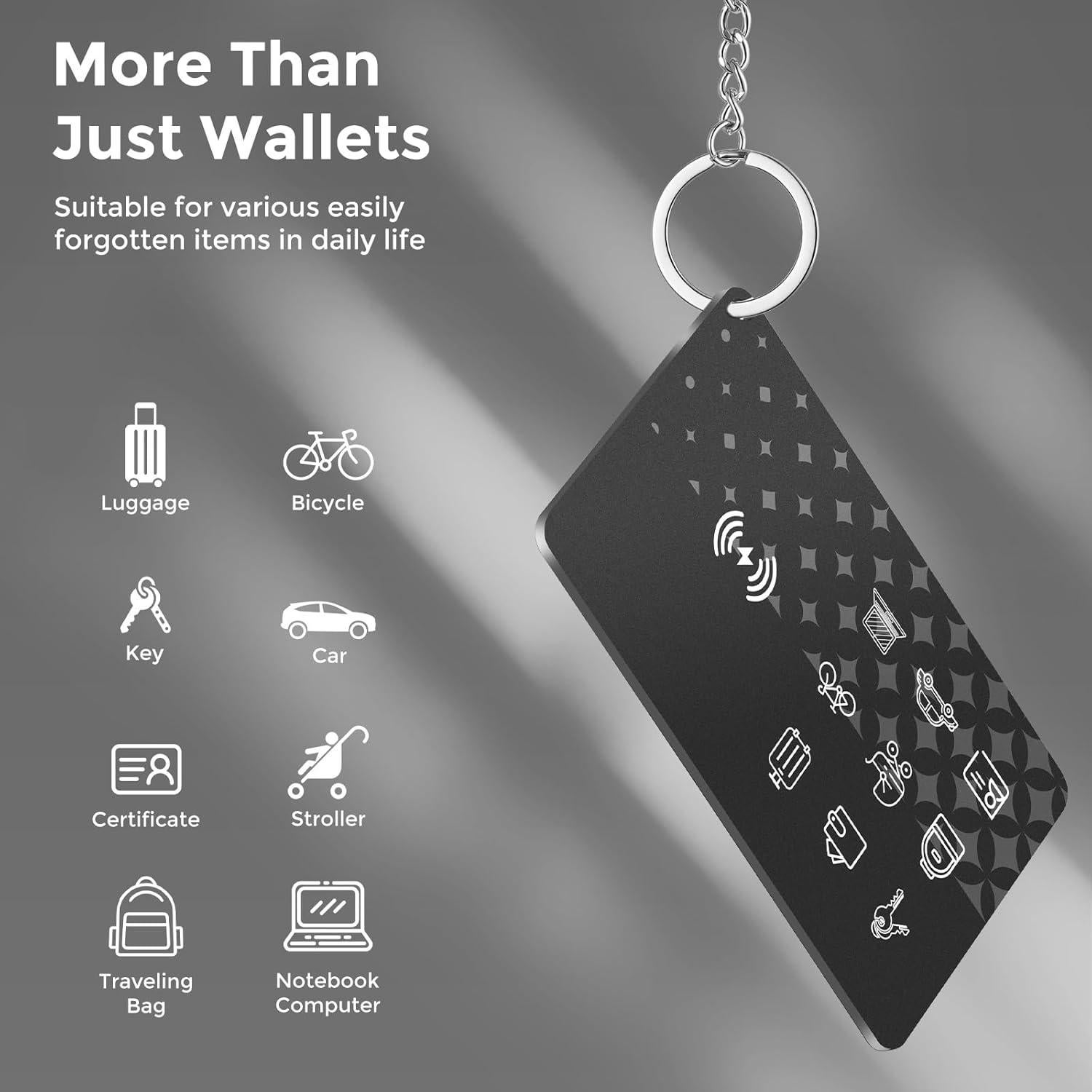 Tarjeta rastreadora recargable APOBATK para Apple Find My