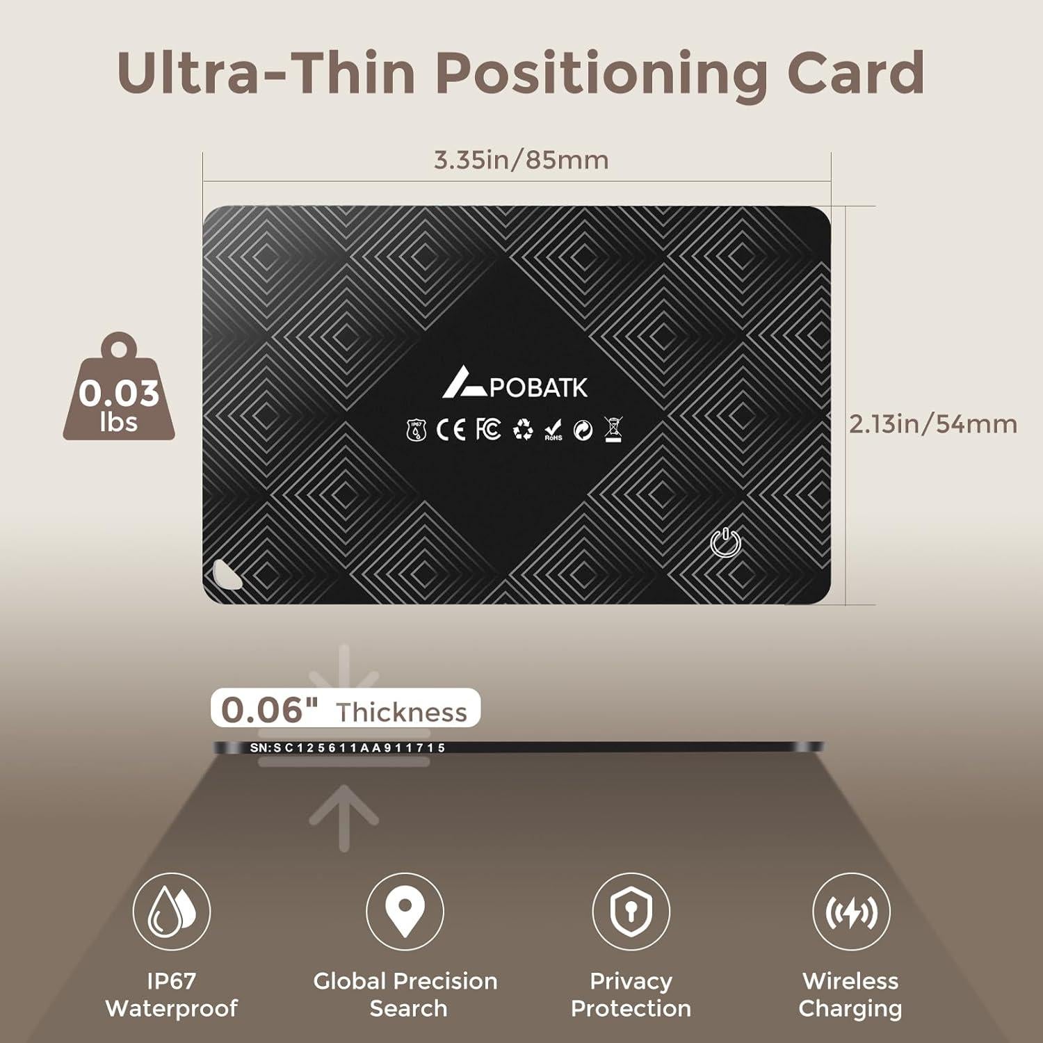 Tarjeta Rastreadora Ultra Delgado Apple Find My - Negro