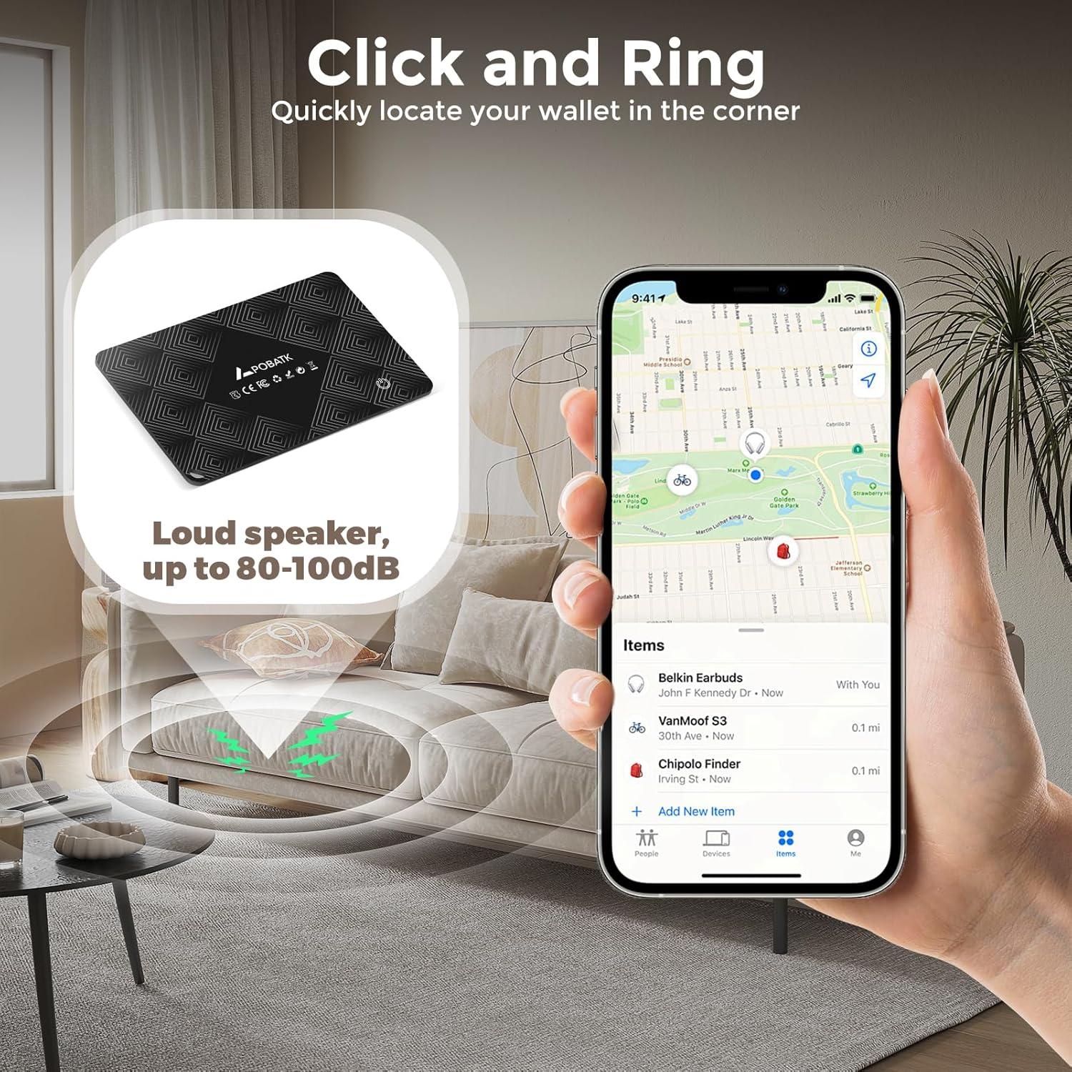 Tarjeta Rastreadora Ultra Delgado Apple Find My - Negro