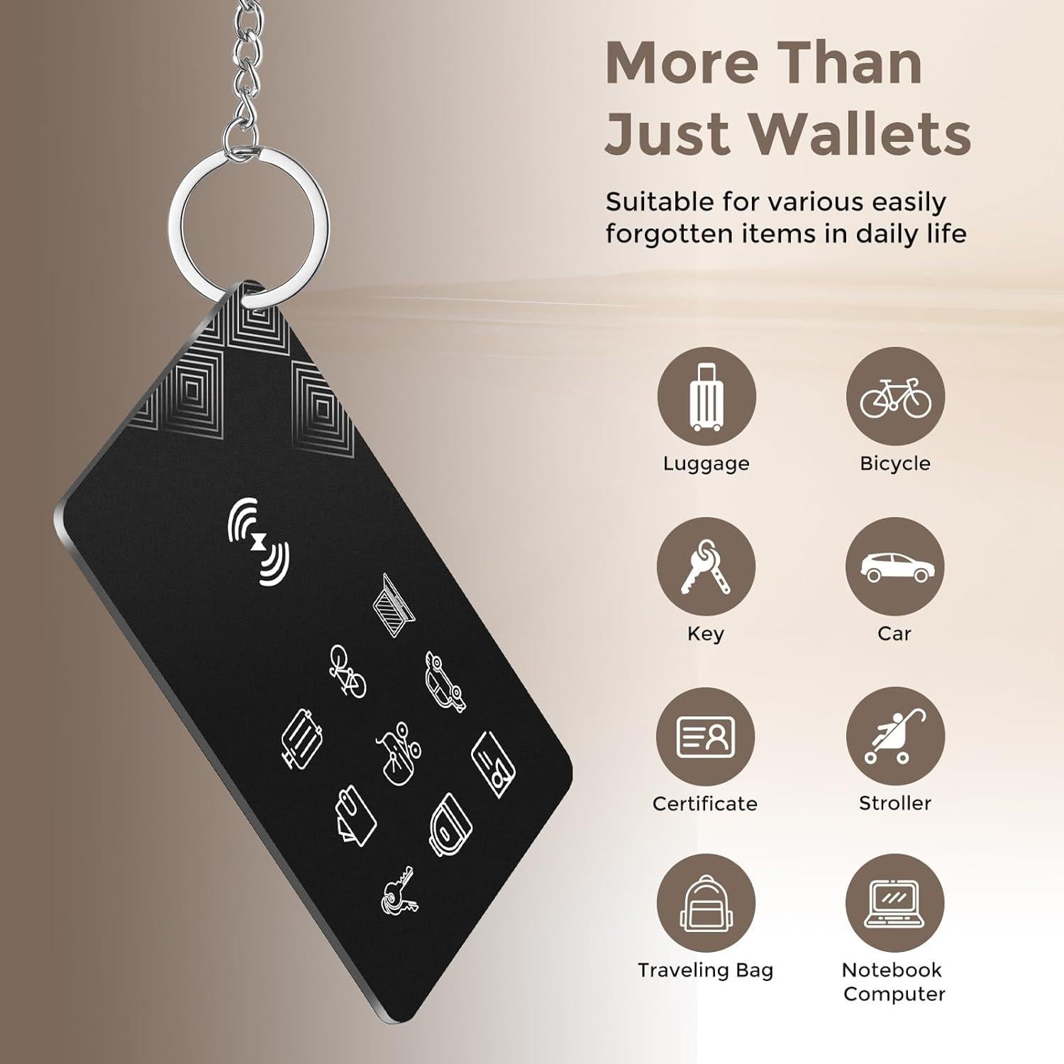 Tarjeta Rastreadora Ultra Delgado Apple Find My - Negro