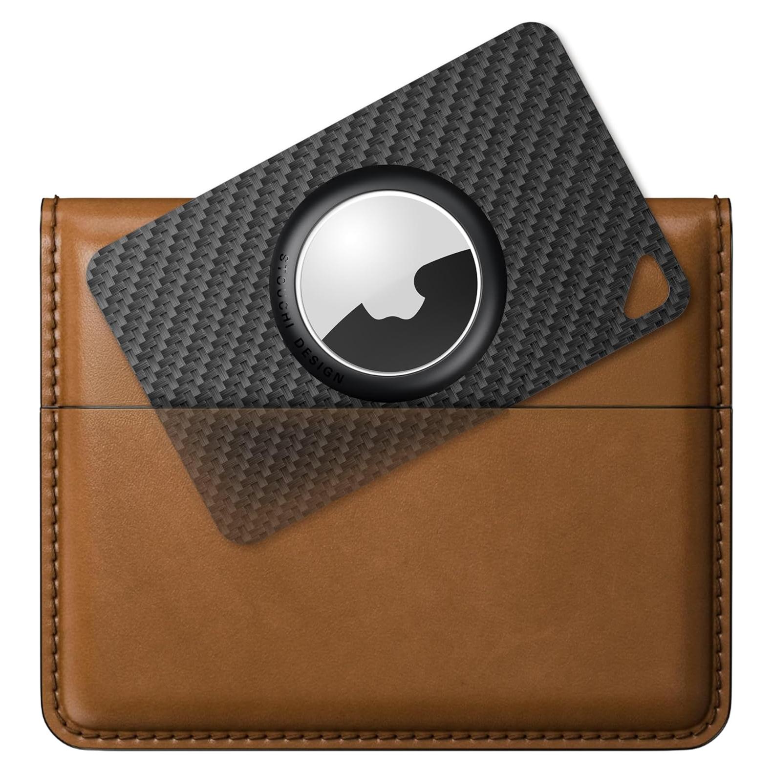 Soporte de Cartera para AirTag Stouchi - Fibra de Carbono 2 Pzs