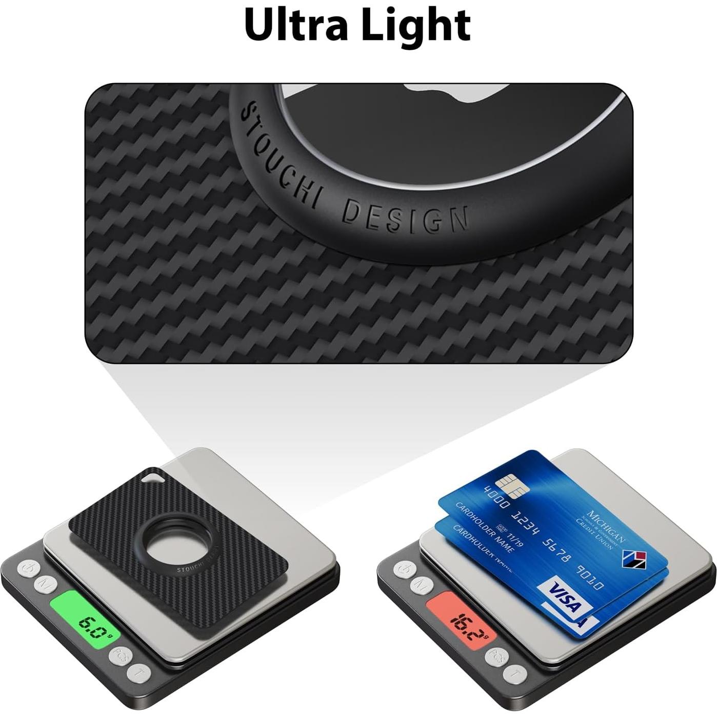 Soporte de Cartera para AirTag Stouchi - Fibra de Carbono 2 Pzs