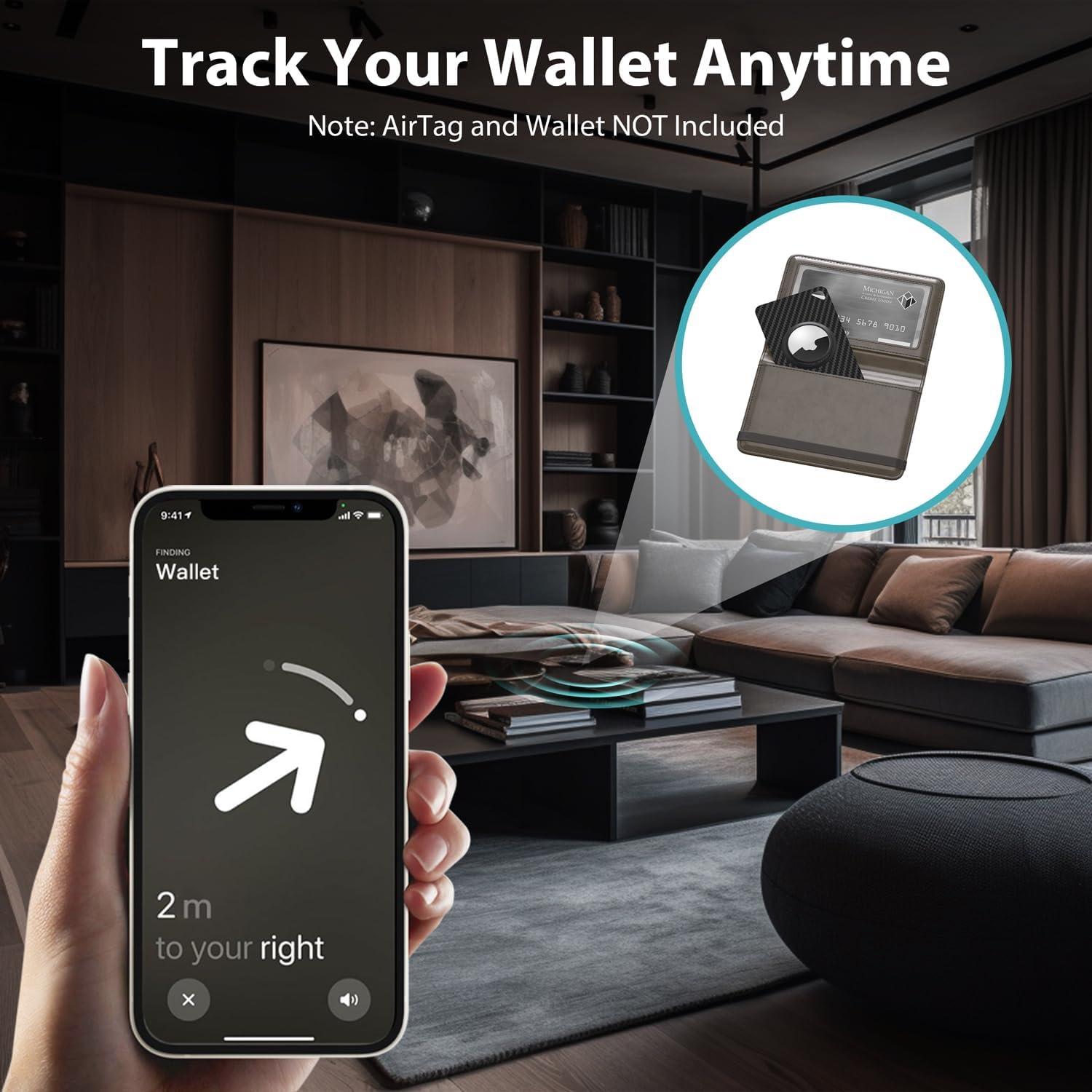 Soporte de Cartera para AirTag Stouchi - Fibra de Carbono 2 Pzs