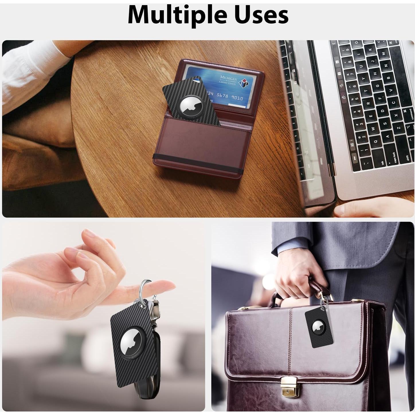 Soporte de Cartera para AirTag Stouchi - Fibra de Carbono 2 Pzs