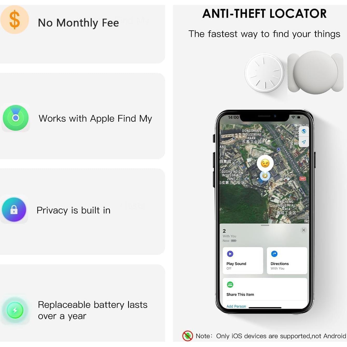 Rastreador GPS para Vehículos Dahetag Blanco, Sin Suscripción