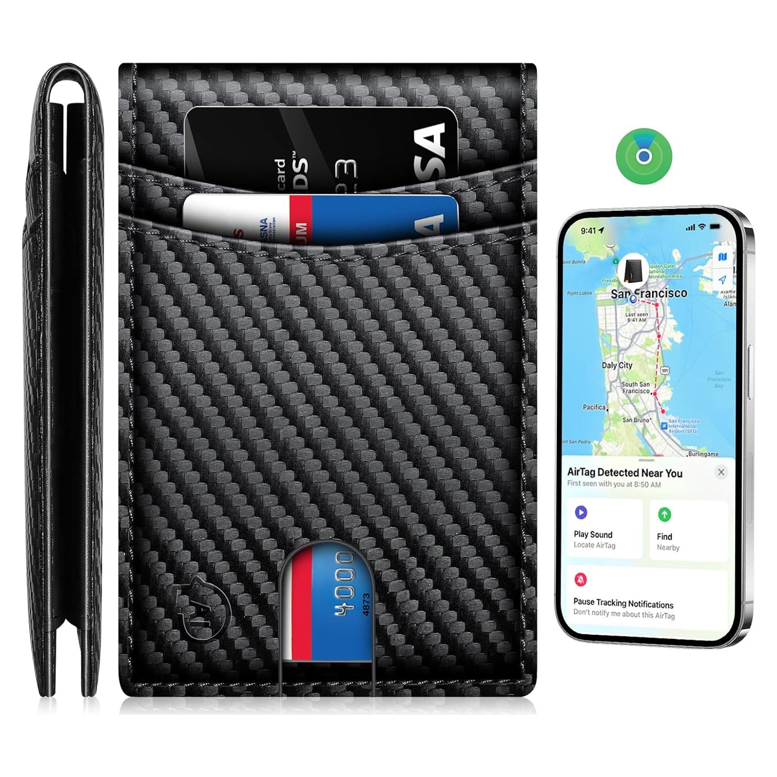 Billetera Inteligente SAMRT LB con AirTag para Hombres - Negro Carbón