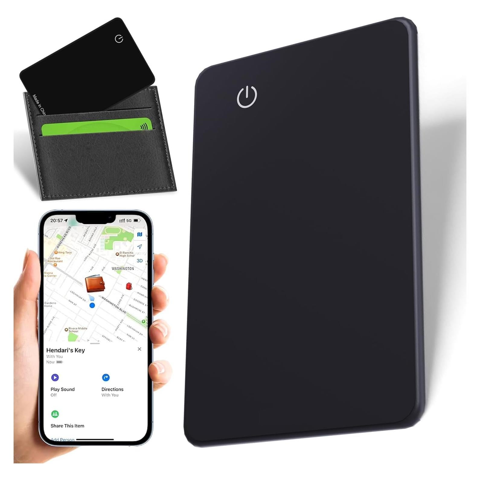 Tarjeta Localizadora de Cartera Skywin - Bluetooth, 76m, Negra