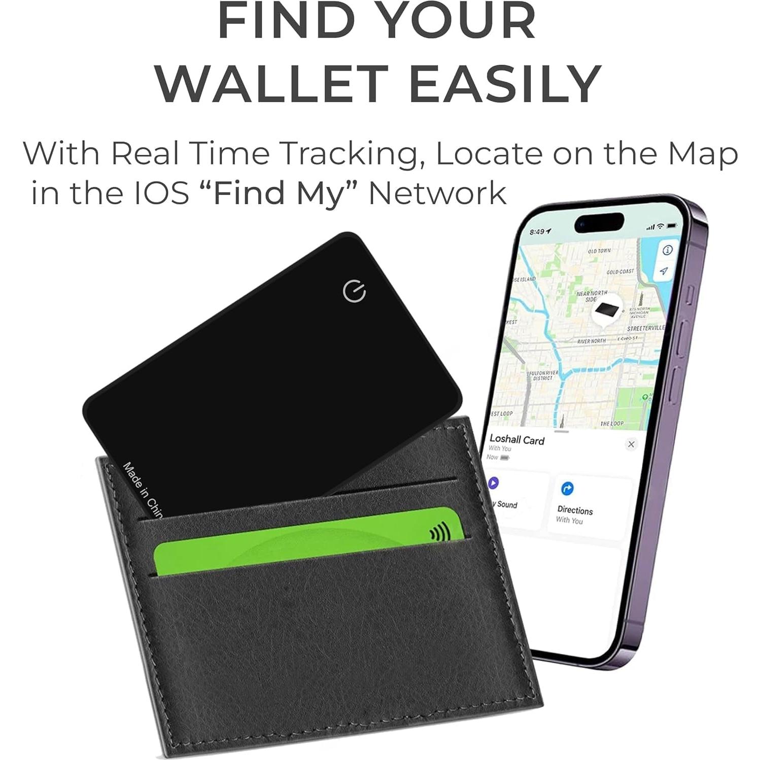 Tarjeta Localizadora de Cartera Skywin - Bluetooth, 76m, Negra