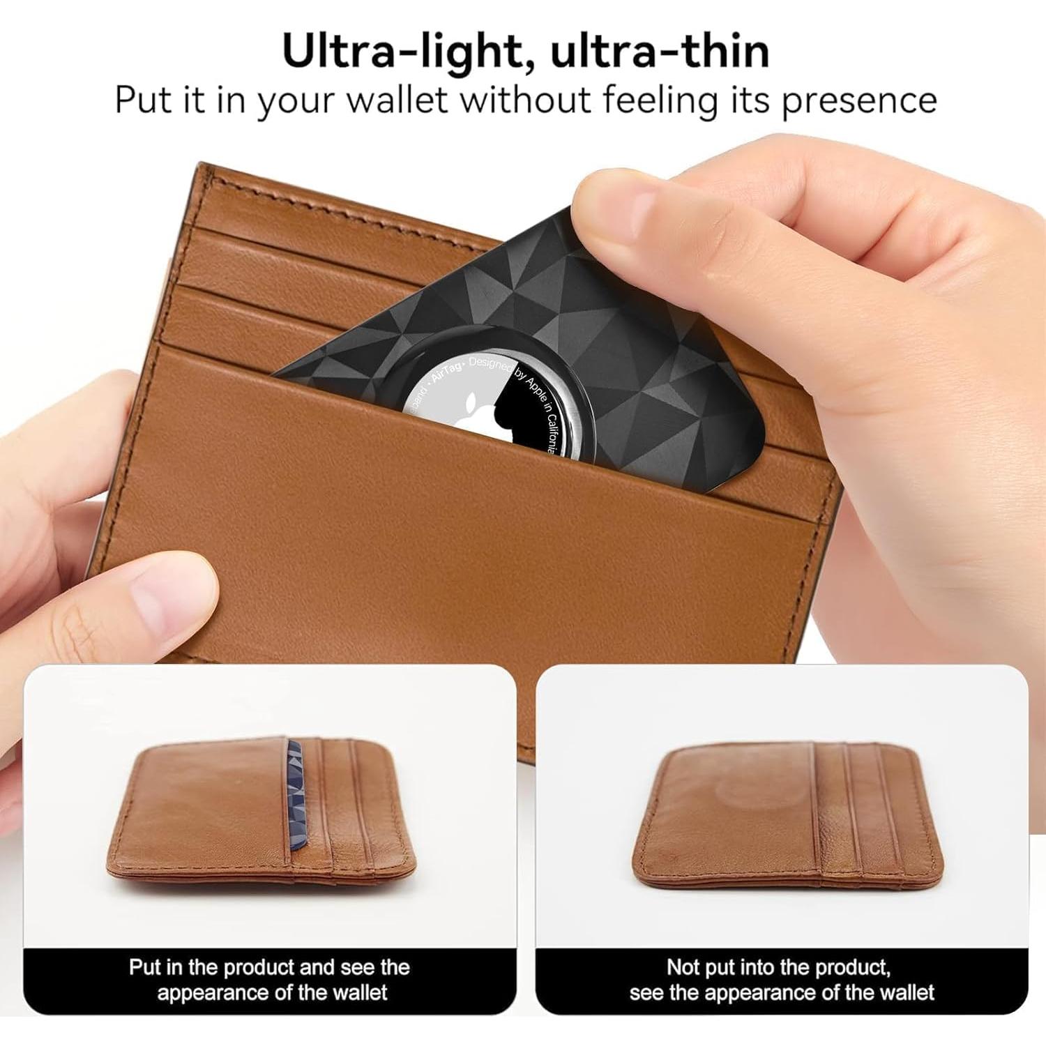 Soporte Ultra Delgado para Airtag Vsagier - Billetera Negro