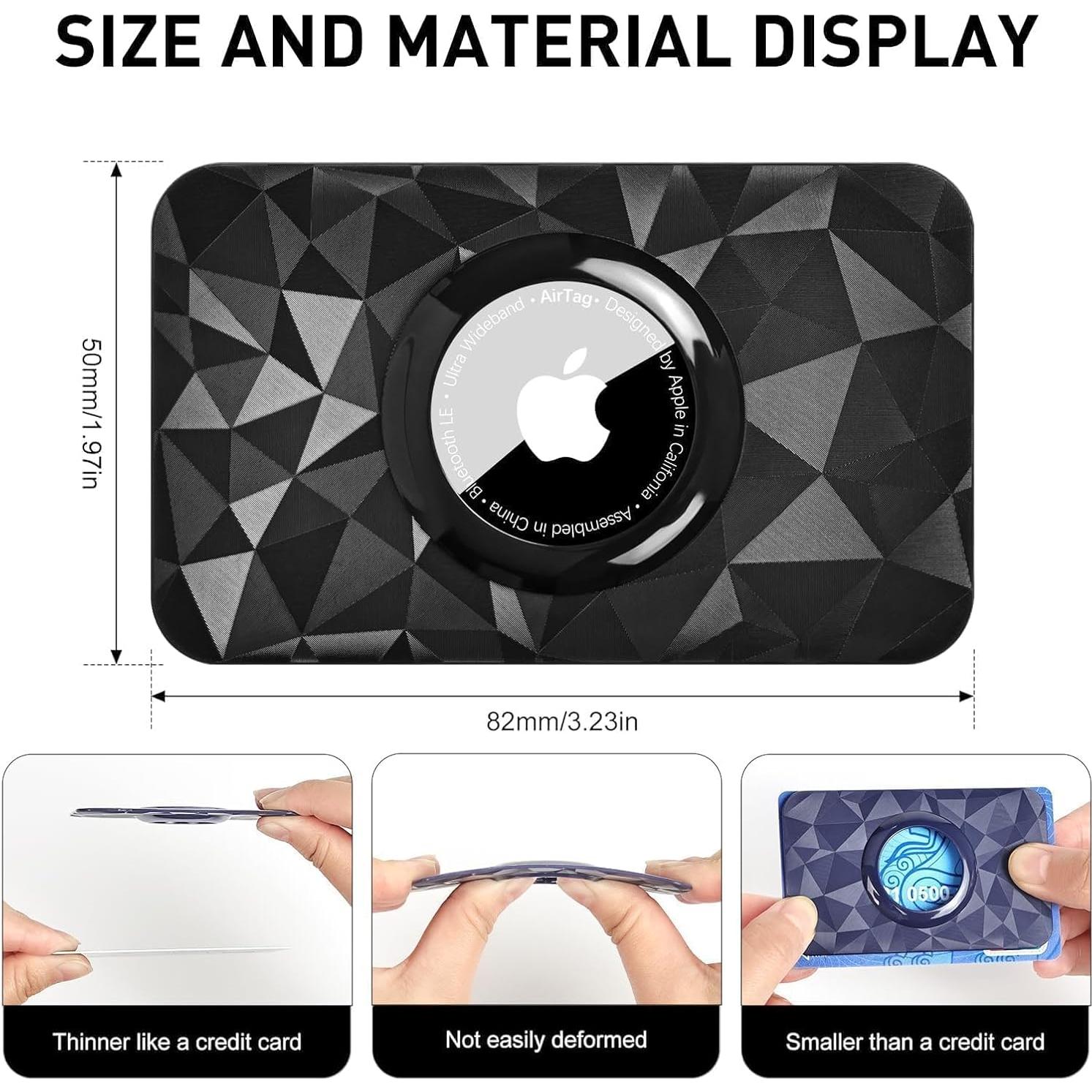 Soporte Ultra Delgado para Airtag Vsagier - Billetera Negro