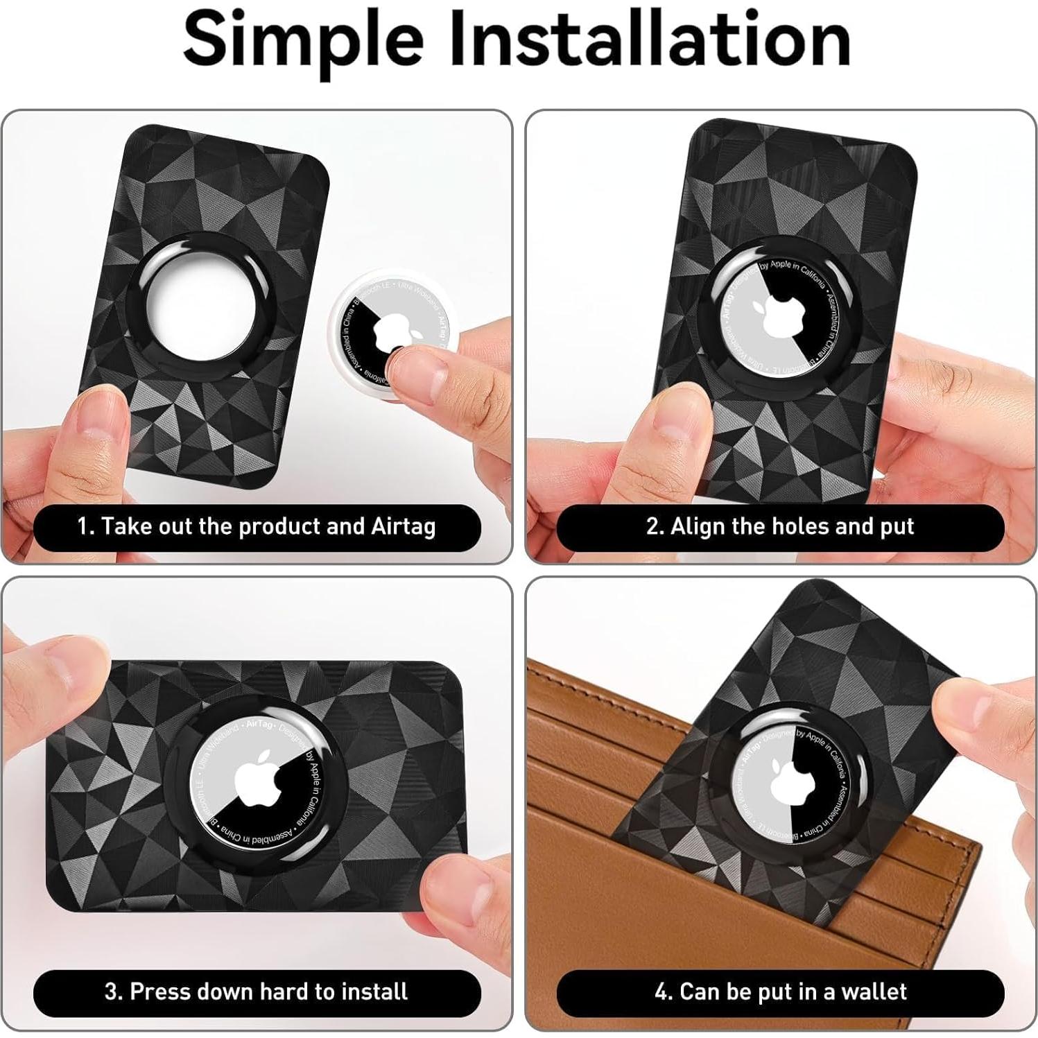 Soporte Ultra Delgado para Airtag Vsagier - Billetera Negro