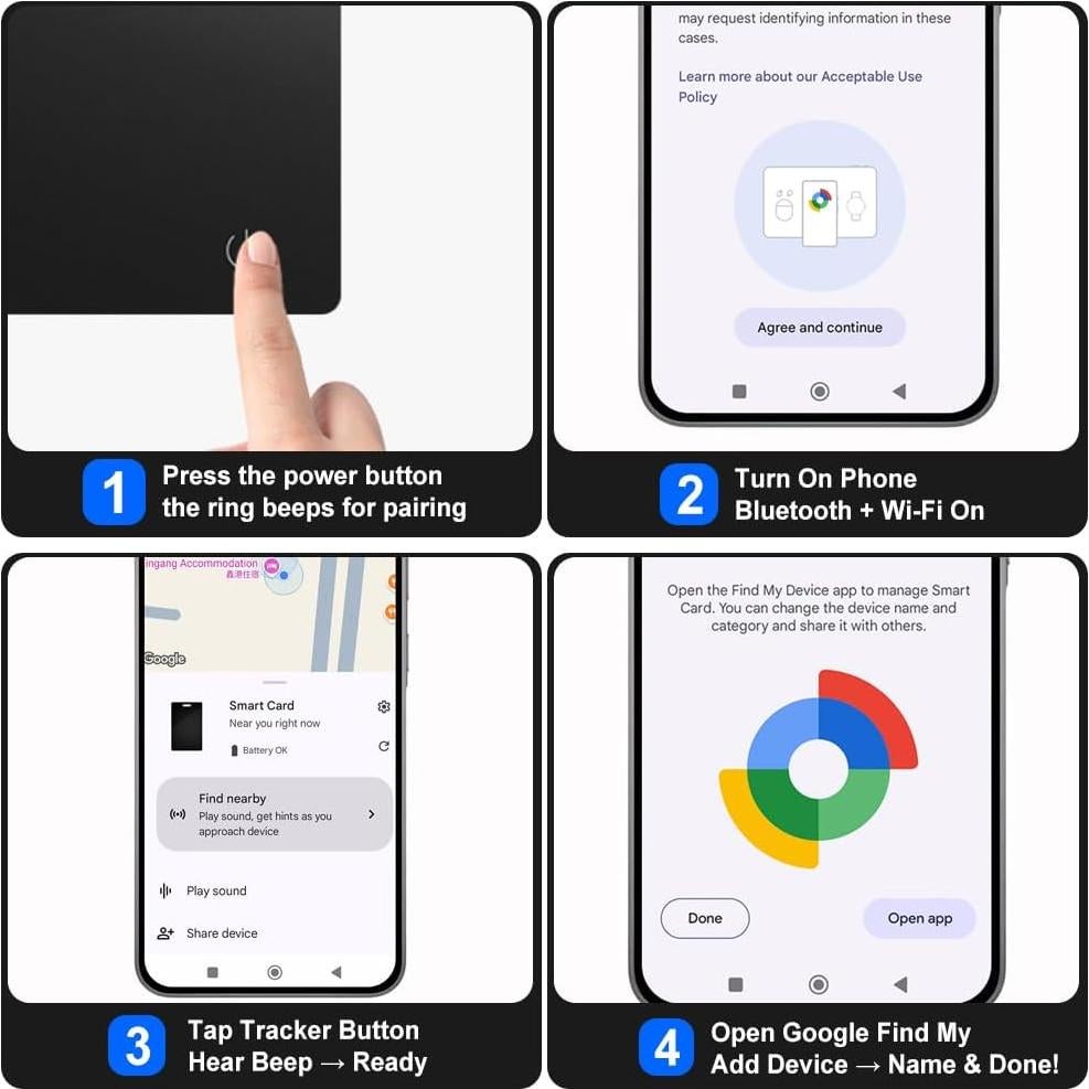 Rastreador Inteligente Bluetooth SEVEN SWAN para Tarjetas - Negro