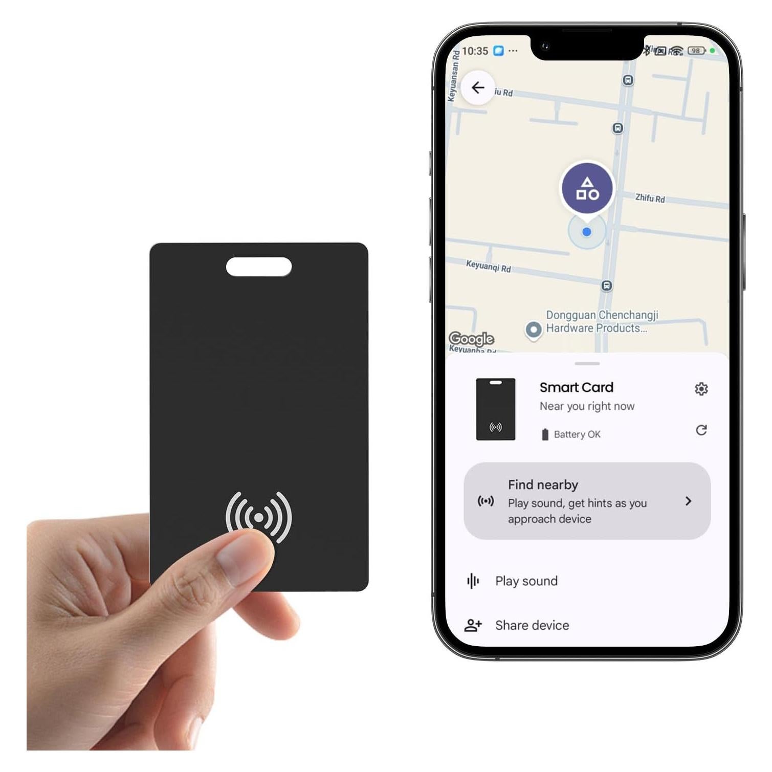 Tarjeta de seguimiento recargable KZO para billetera Android