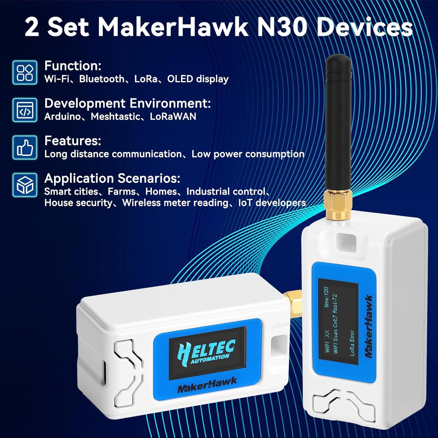 Placa de Desarrollo ESP32 LoRa V3 MakerHawk + Batería 1100mAh