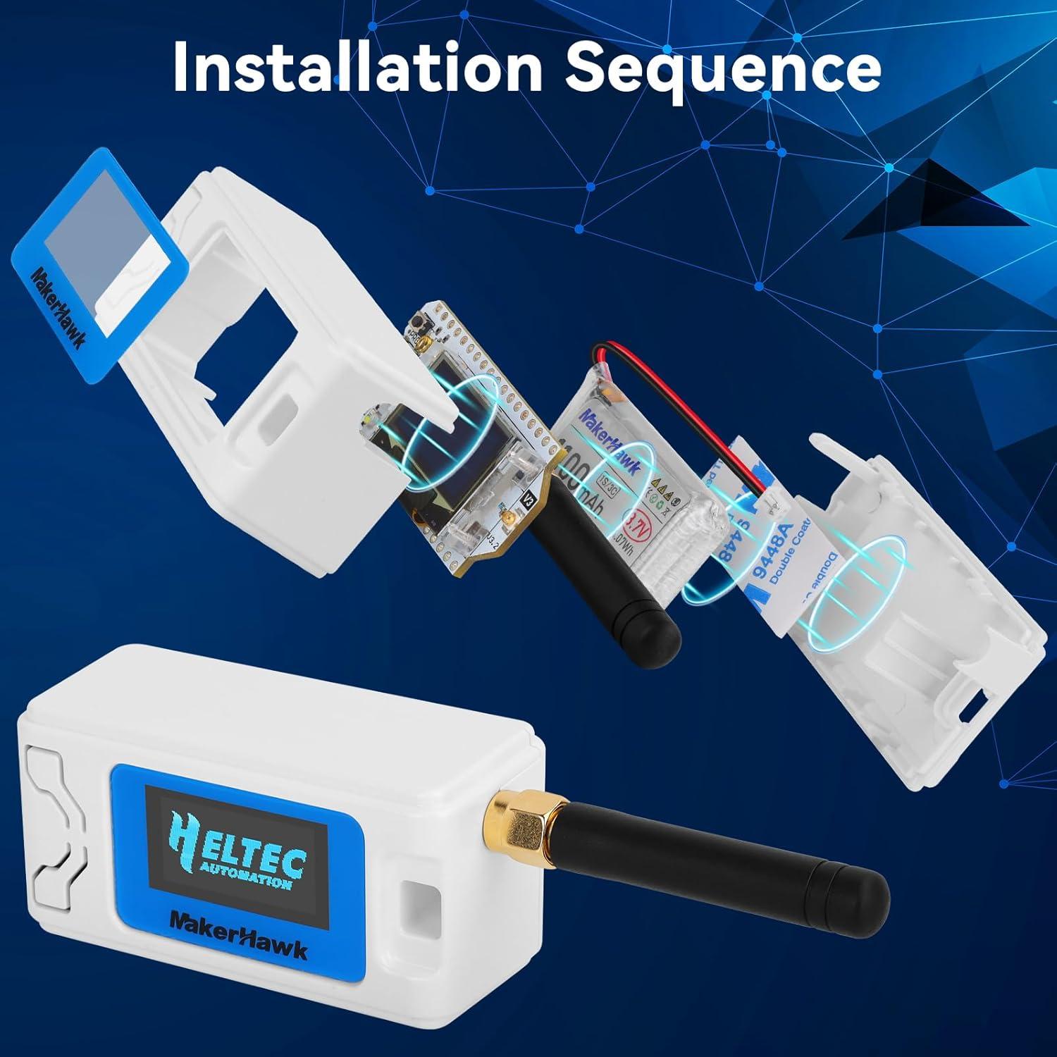 Placa de Desarrollo ESP32 LoRa V3 MakerHawk + Batería 1100mAh