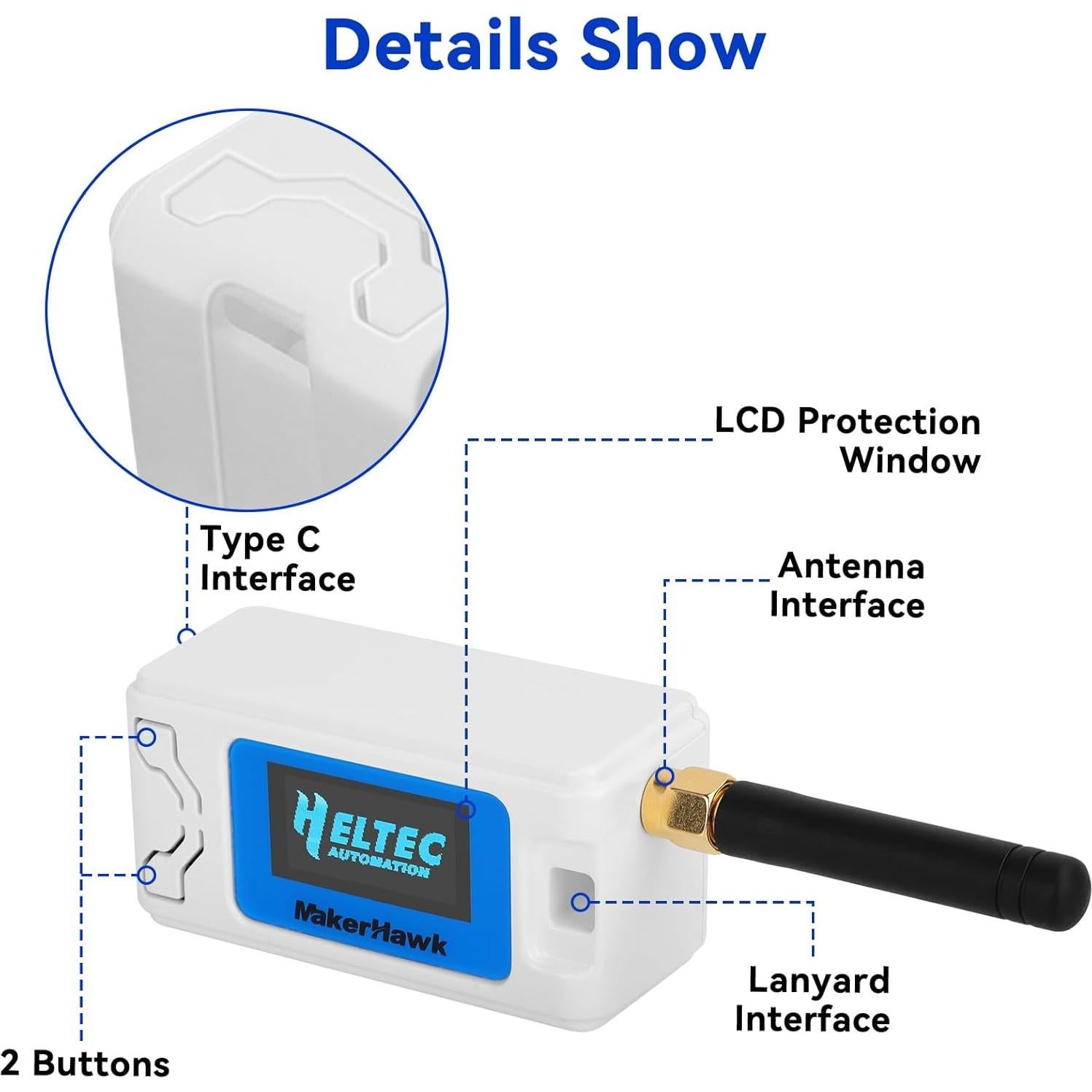 Placa de Desarrollo ESP32 LoRa V3 MakerHawk + Batería 1100mAh