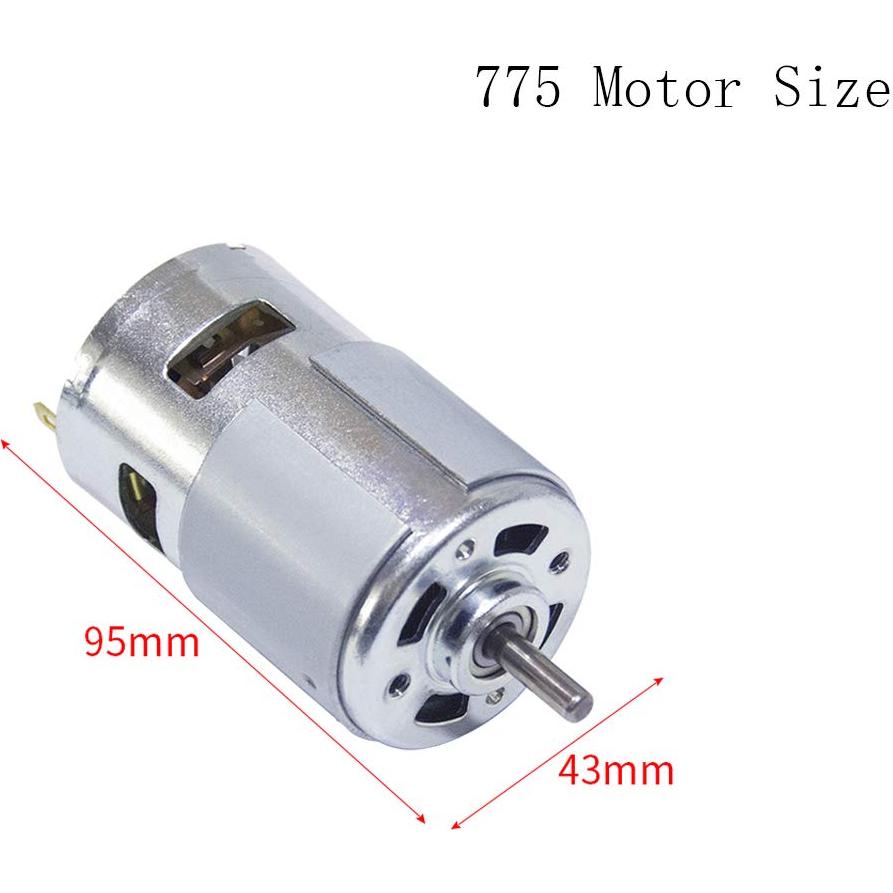 Motor DC 775 12V 12000RPM con Chuck y Soporte para DIY