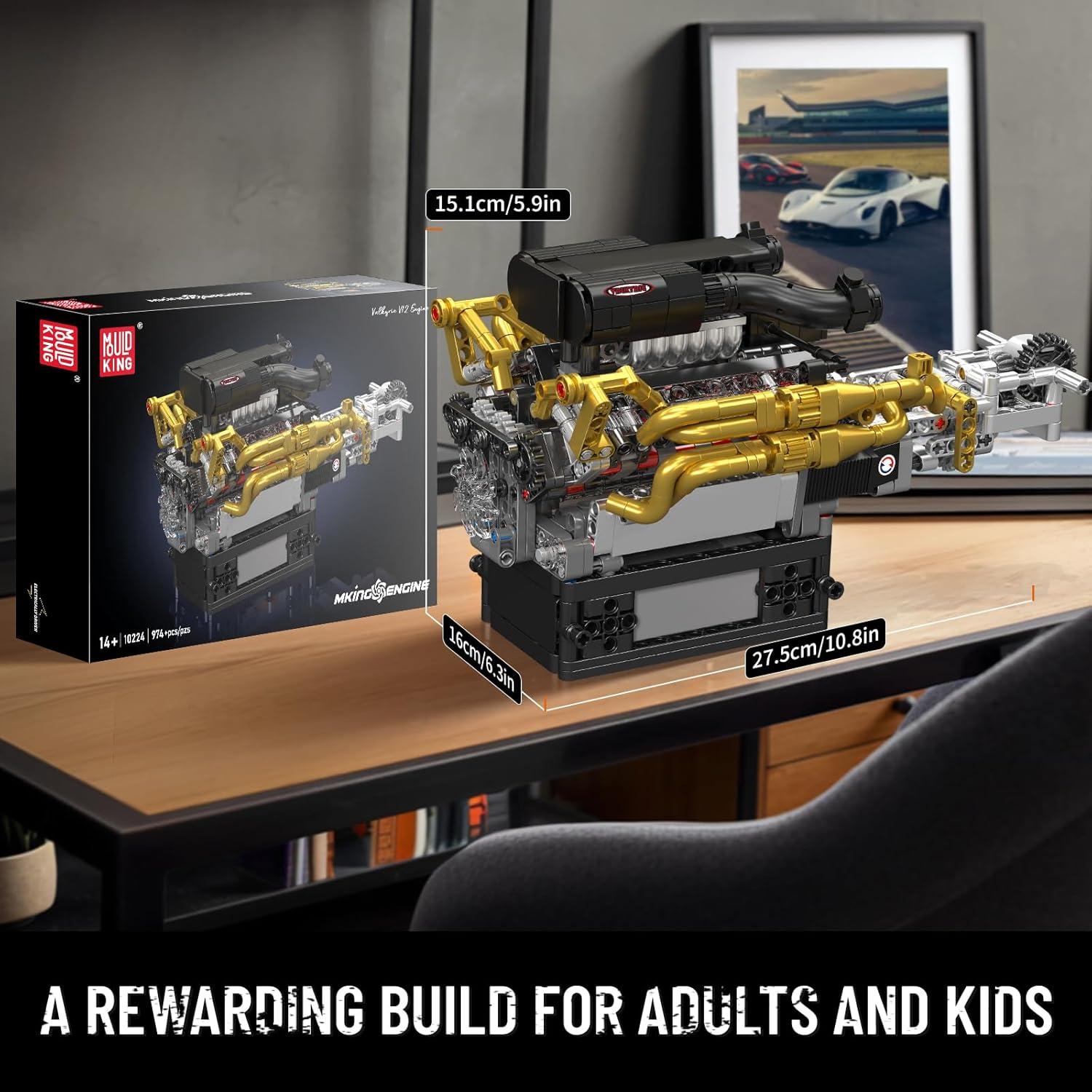 Kit de Motor V12 Mould King - 974 Piezas, Modelo STEM