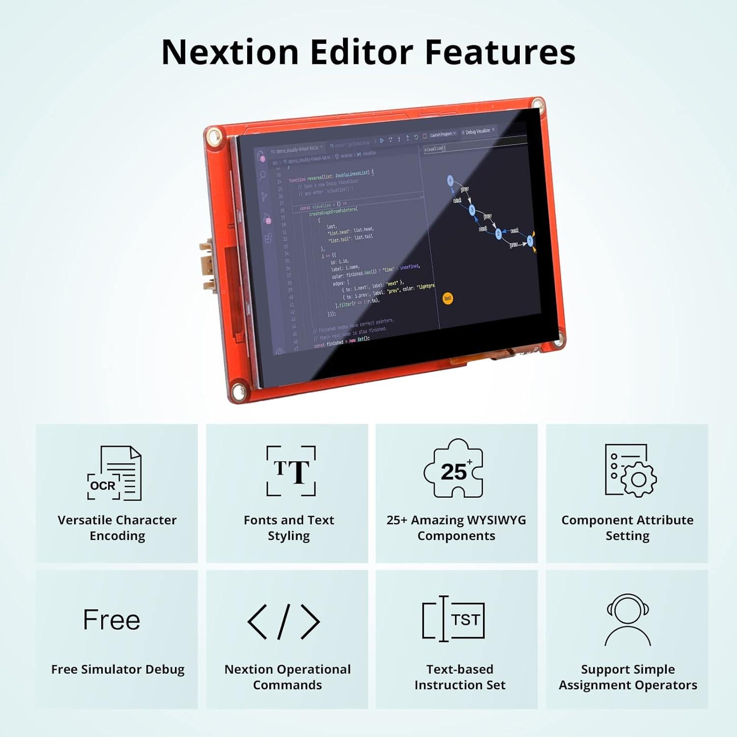 Pantalla HMI Nextion 4.3" Capacitiva NX4827P043-011C LCD-TFT