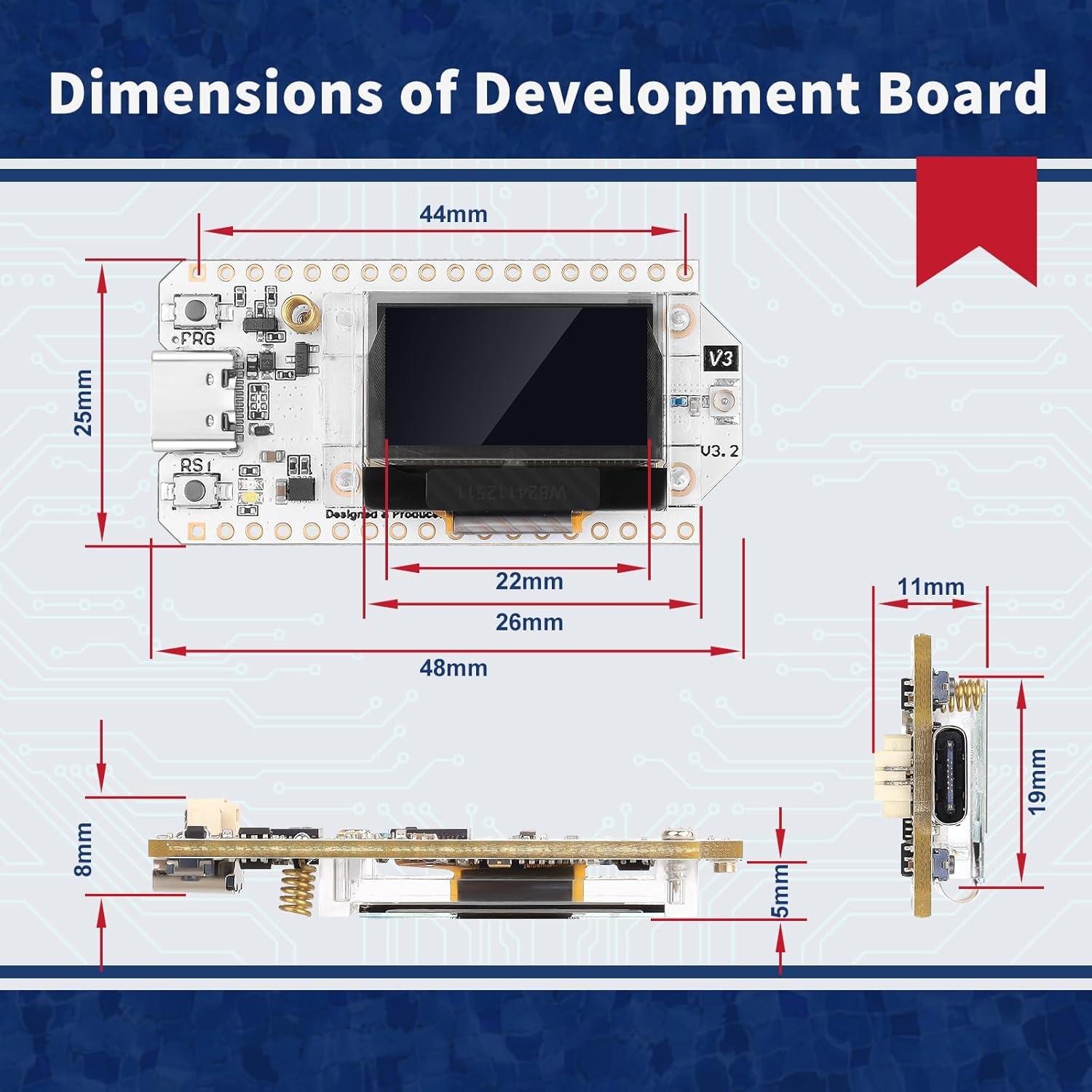 Placa de Desarrollo ESP32 LoRa V3 Meshnology + Batería 4000mAh