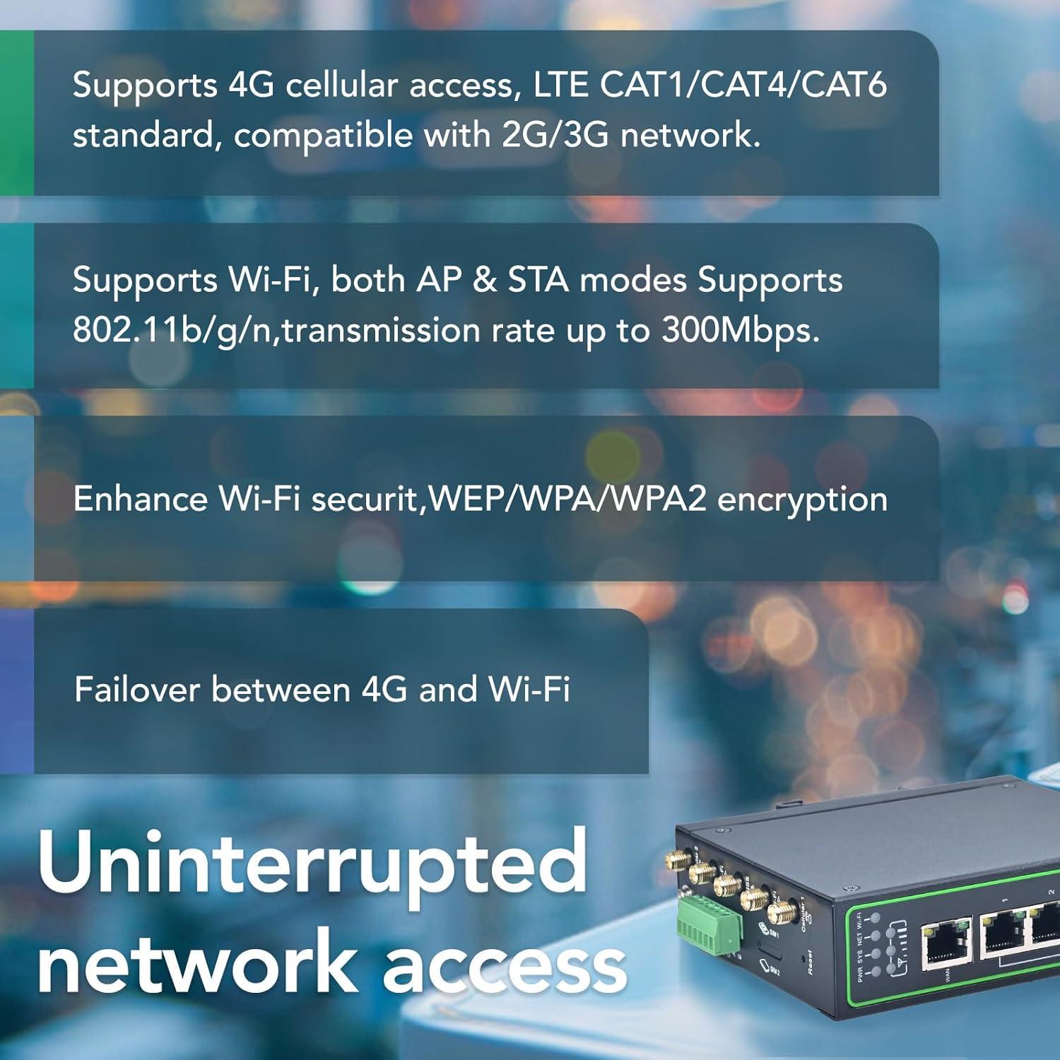 Enrutador 4G LTE Industrial InHand IR315, 300Mbps, VPN, 2 SIM