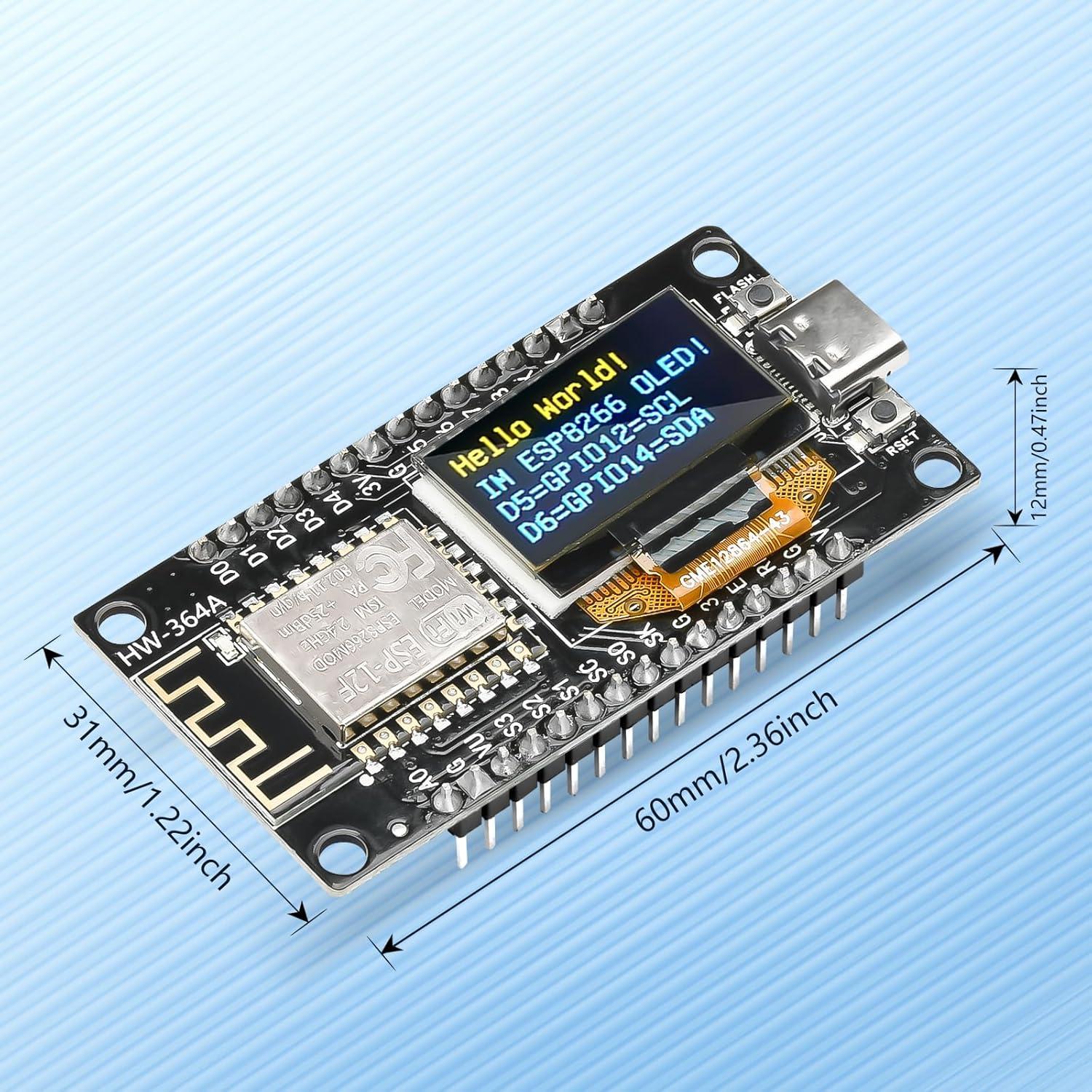 Placa de Desarrollo ESP8266 FORIOT con Pantalla OLED 0.96"