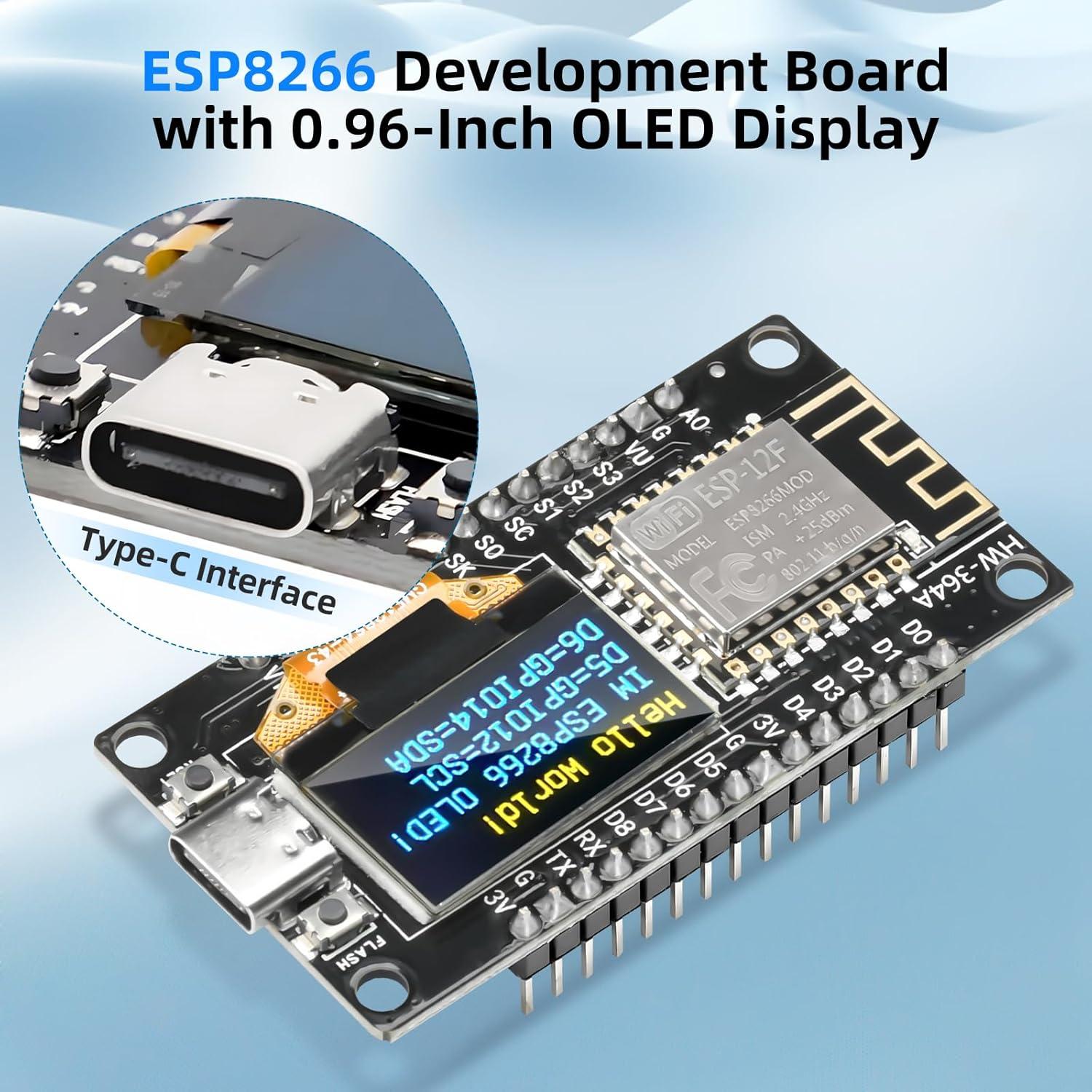 Placa de Desarrollo ESP8266 FORIOT con Pantalla OLED 0.96"