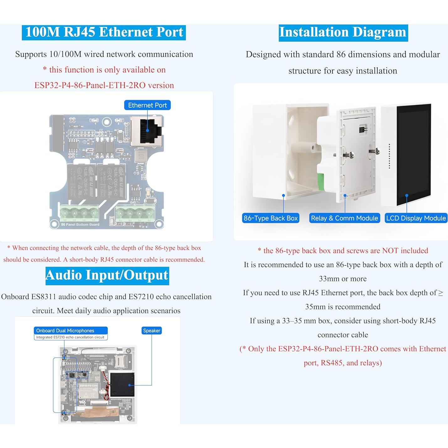 Caja Inteligente UeeKKoo ESP32-P4 con Pantalla Táctil 4"