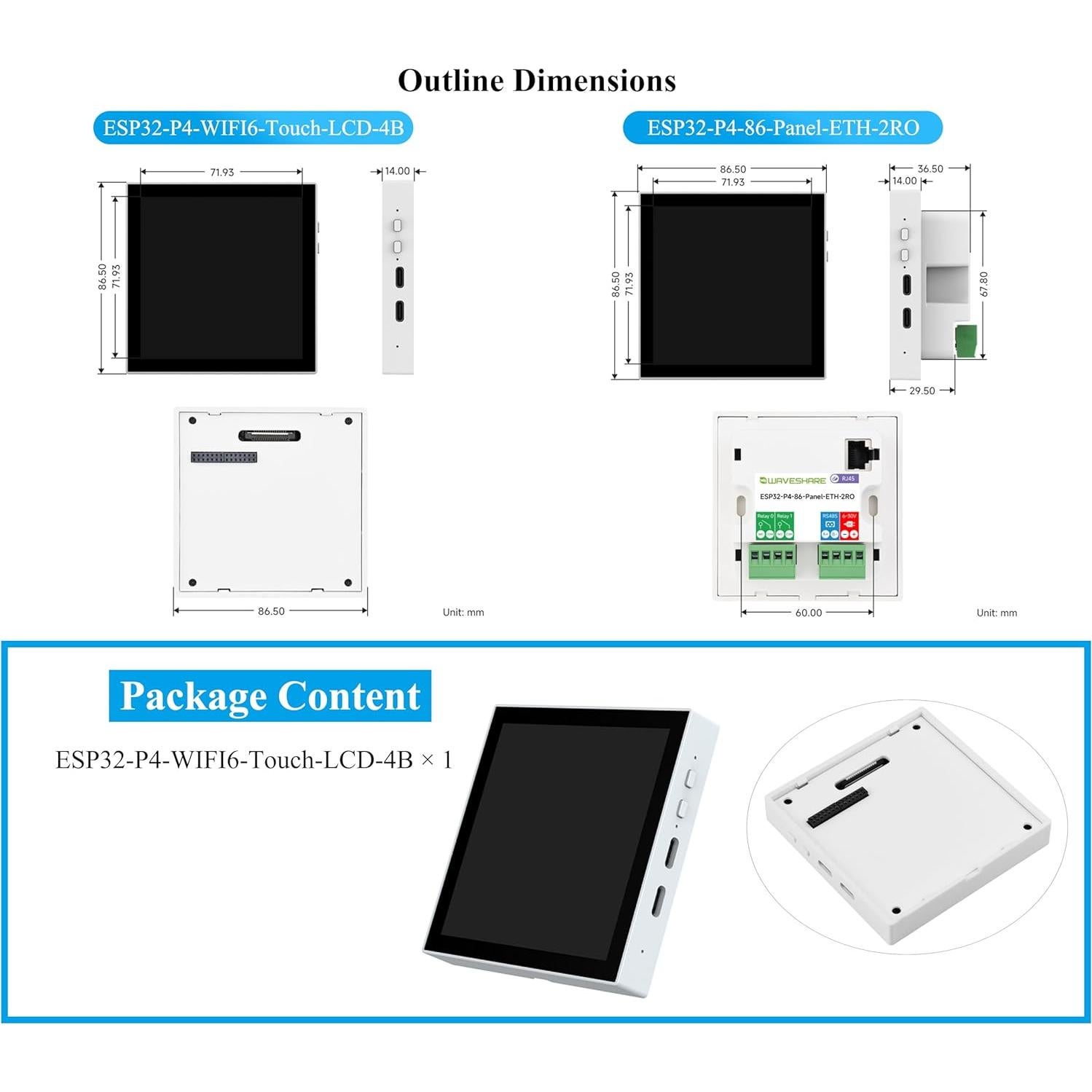 Caja Inteligente UeeKKoo ESP32-P4 con Pantalla Táctil 4"