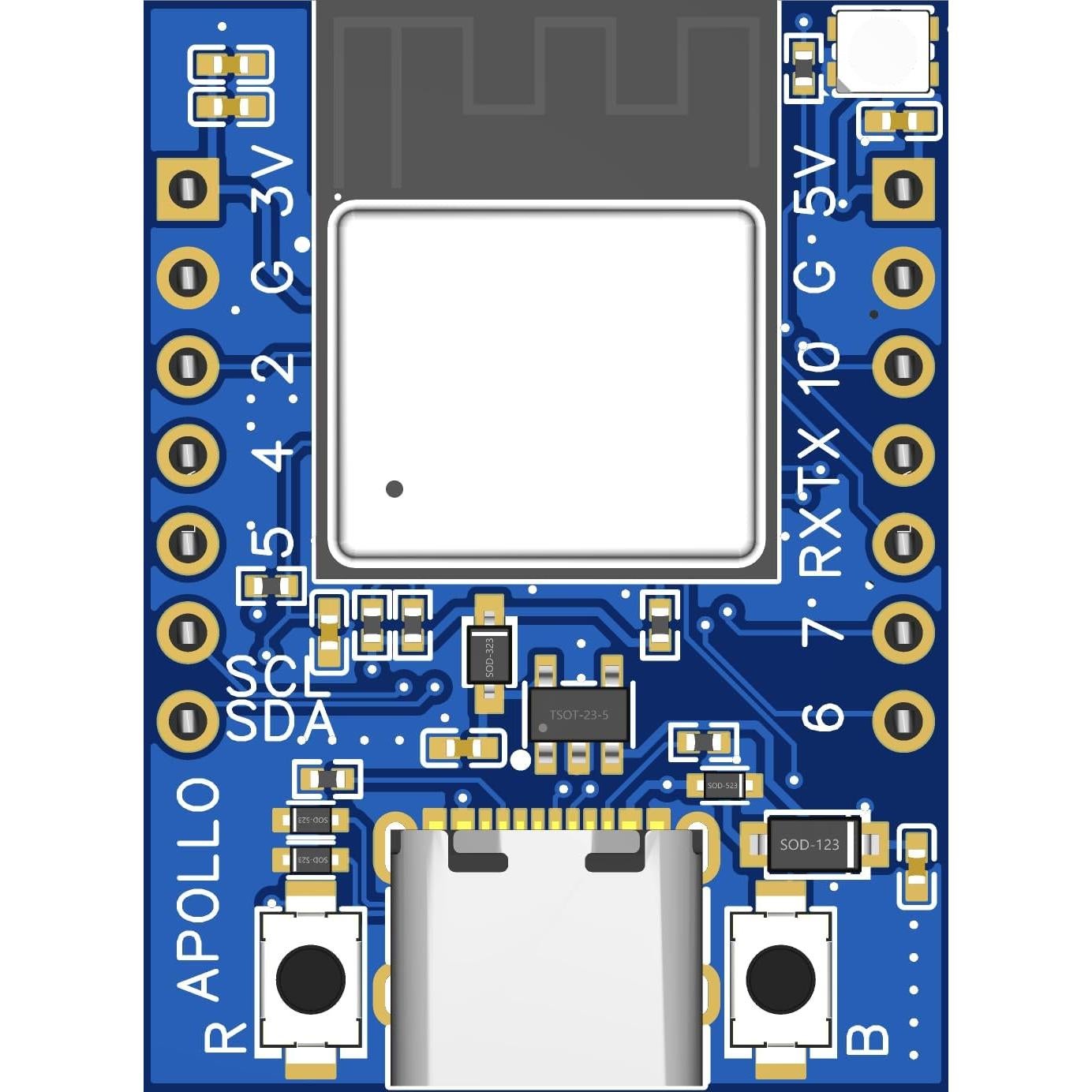 Placa de Desarrollo ESP32-C3 Apollo DEV-1 USB-C WiFi Bluetooth
