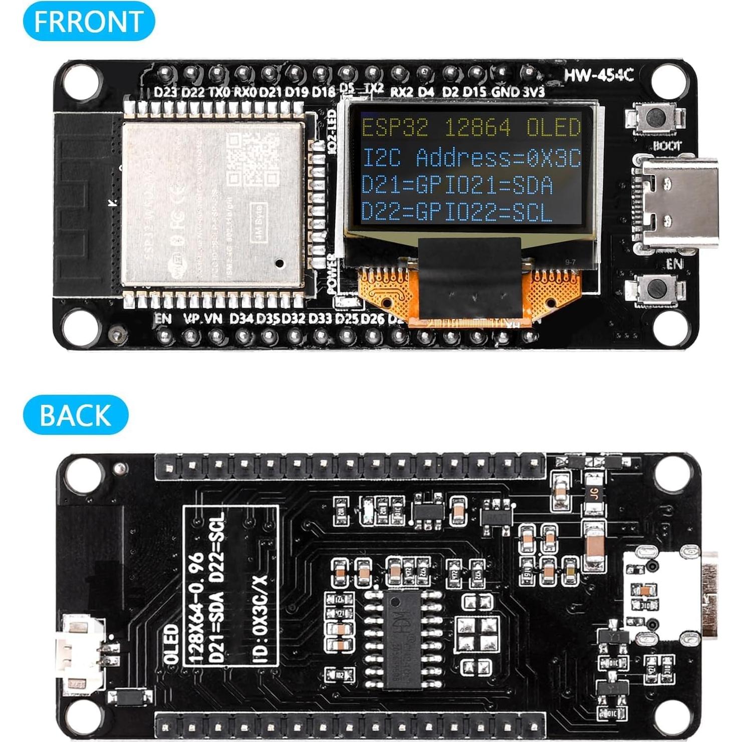Placa de Desarrollo ESP32 Aideepen con Pantalla OLED 240MHz