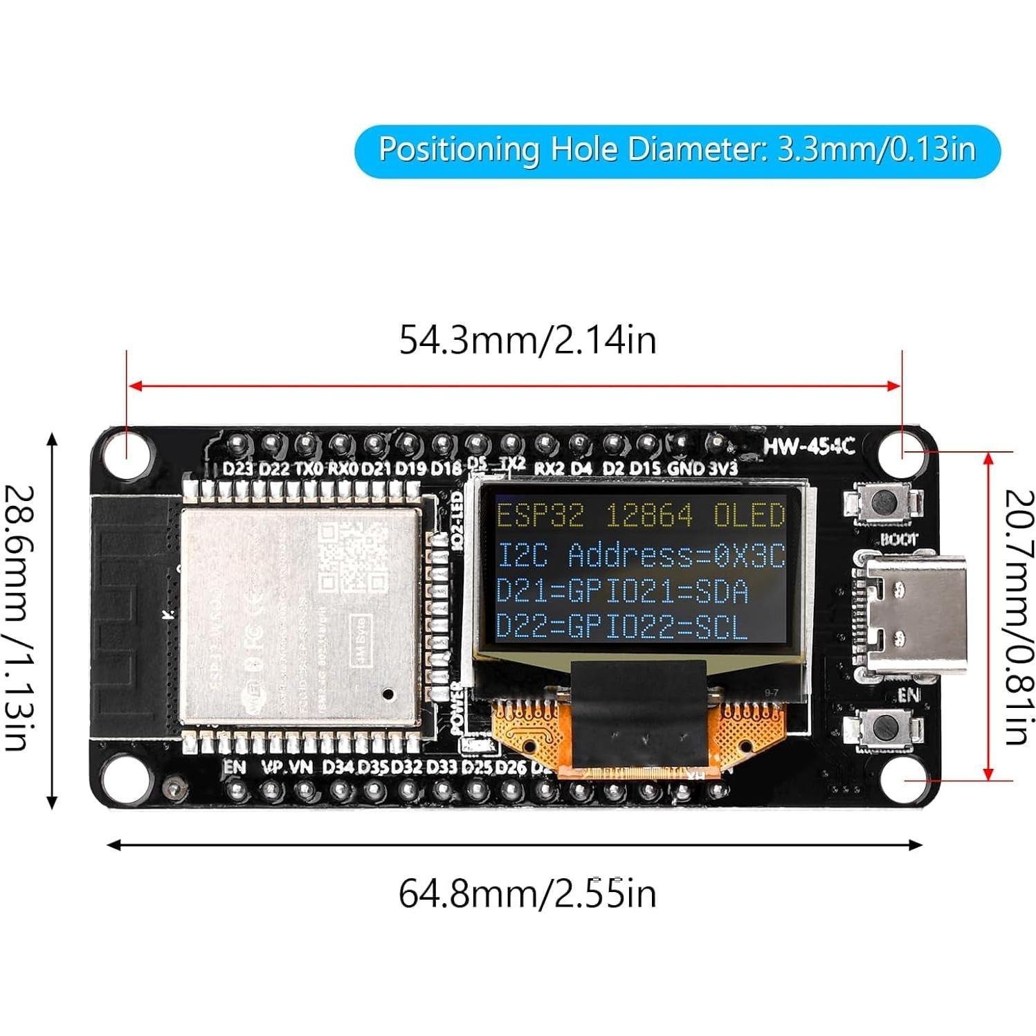 Placa de Desarrollo ESP32 Aideepen con Pantalla OLED 240MHz