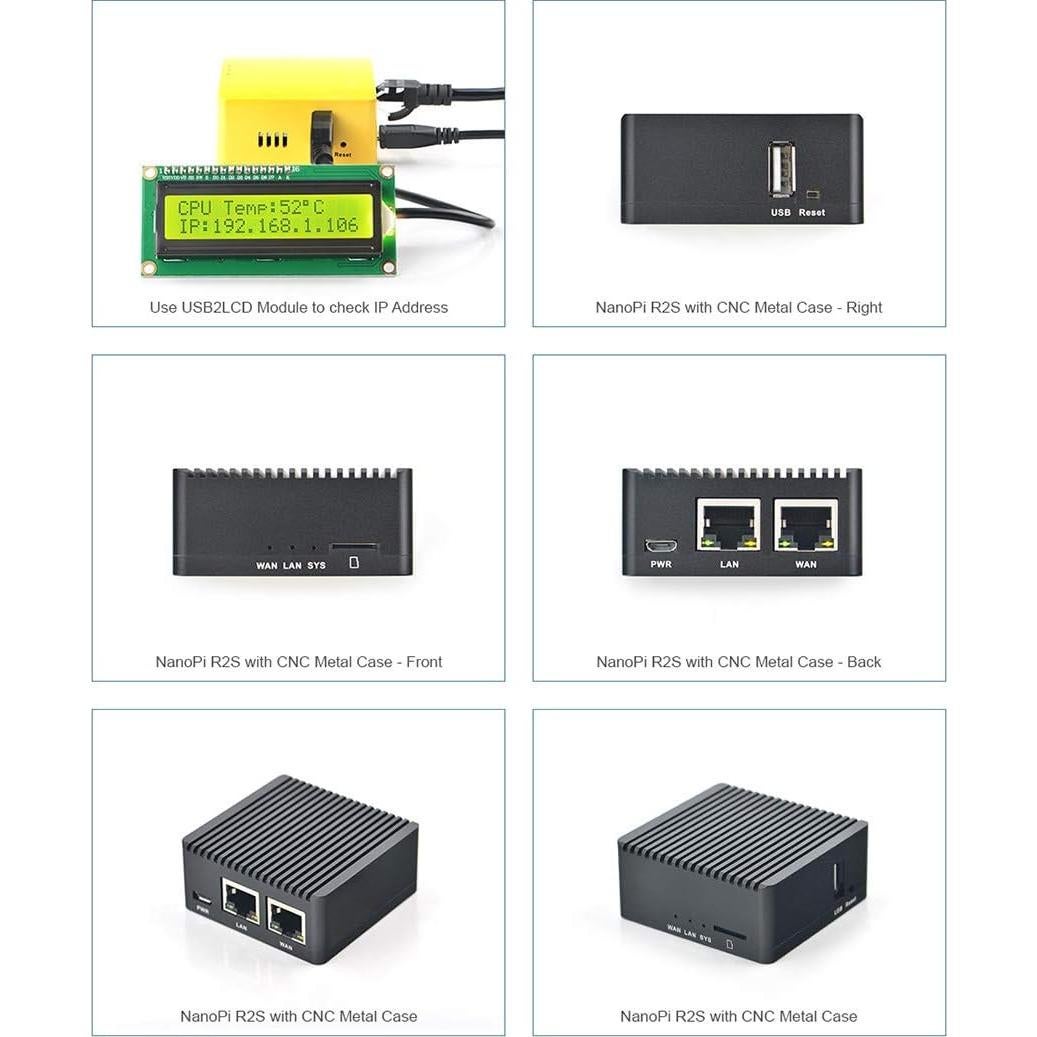 NanoPi R2S Enrutador Mini Abierto 1GB DDR4 Doble Ethernet Gbps