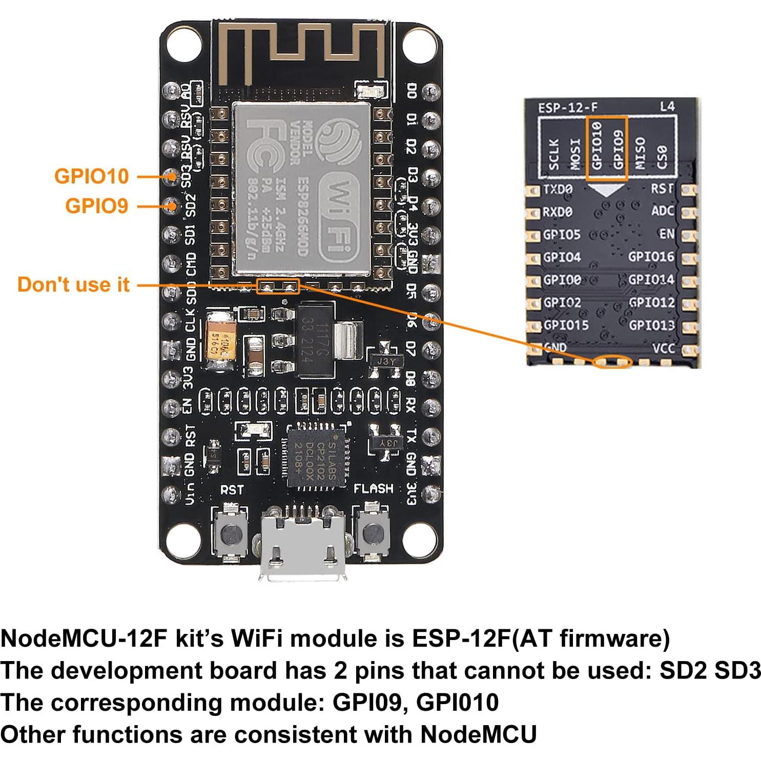 3 Placas de Desarrollo NodeMCU ESP8266 ESP-12F WiFi DORHEA