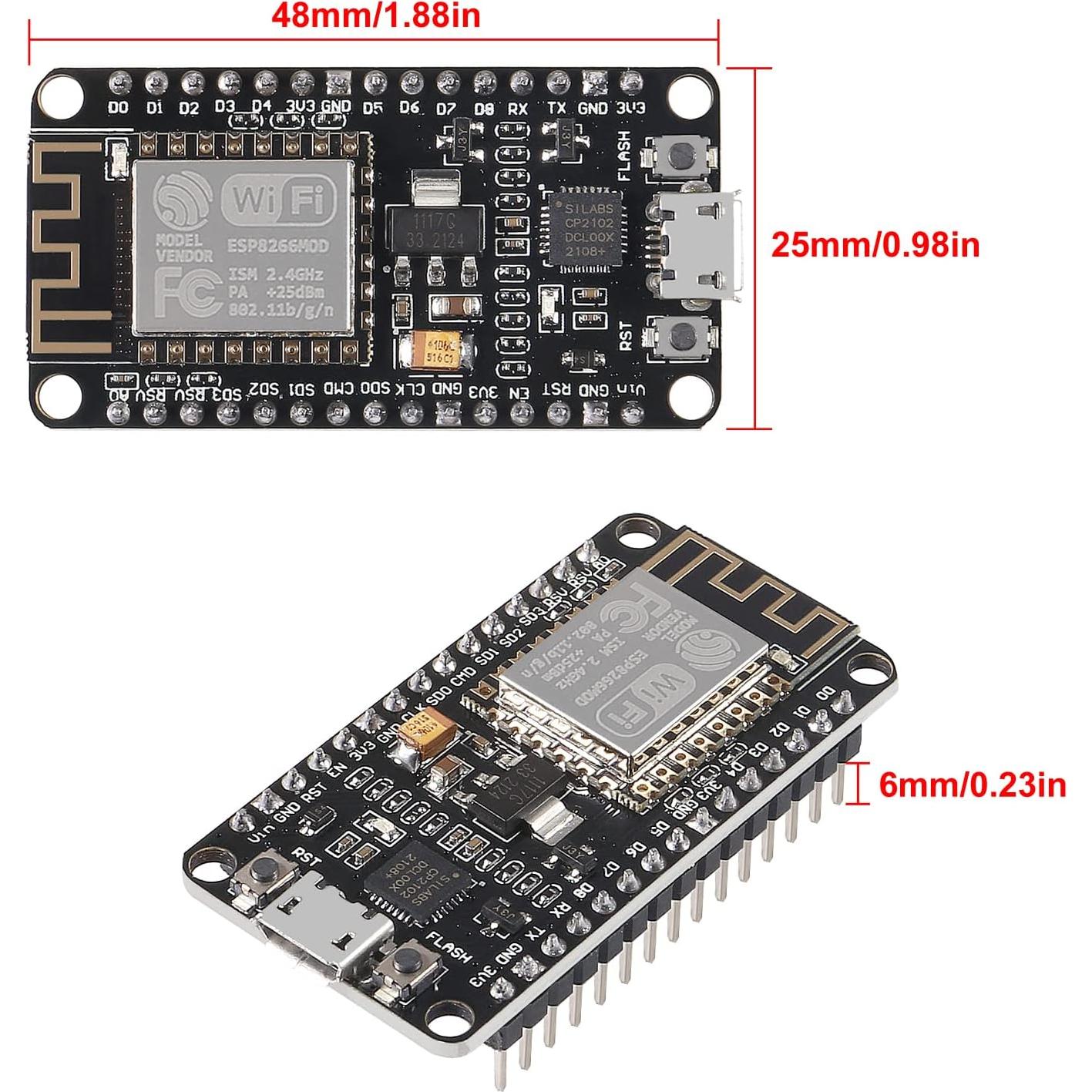 3 Placas de Desarrollo NodeMCU ESP8266 ESP-12F WiFi DORHEA