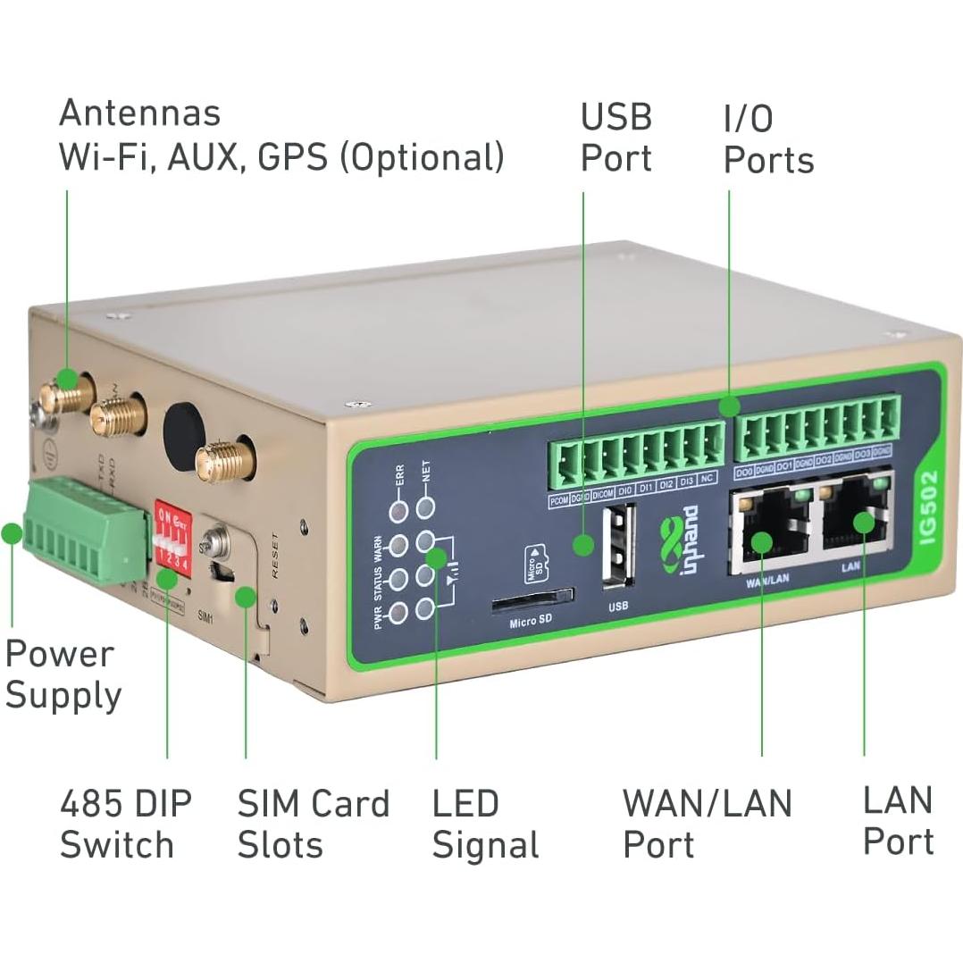 Puerta de Enlace InHand Networks IG502 4G LTE para IoT Industrial