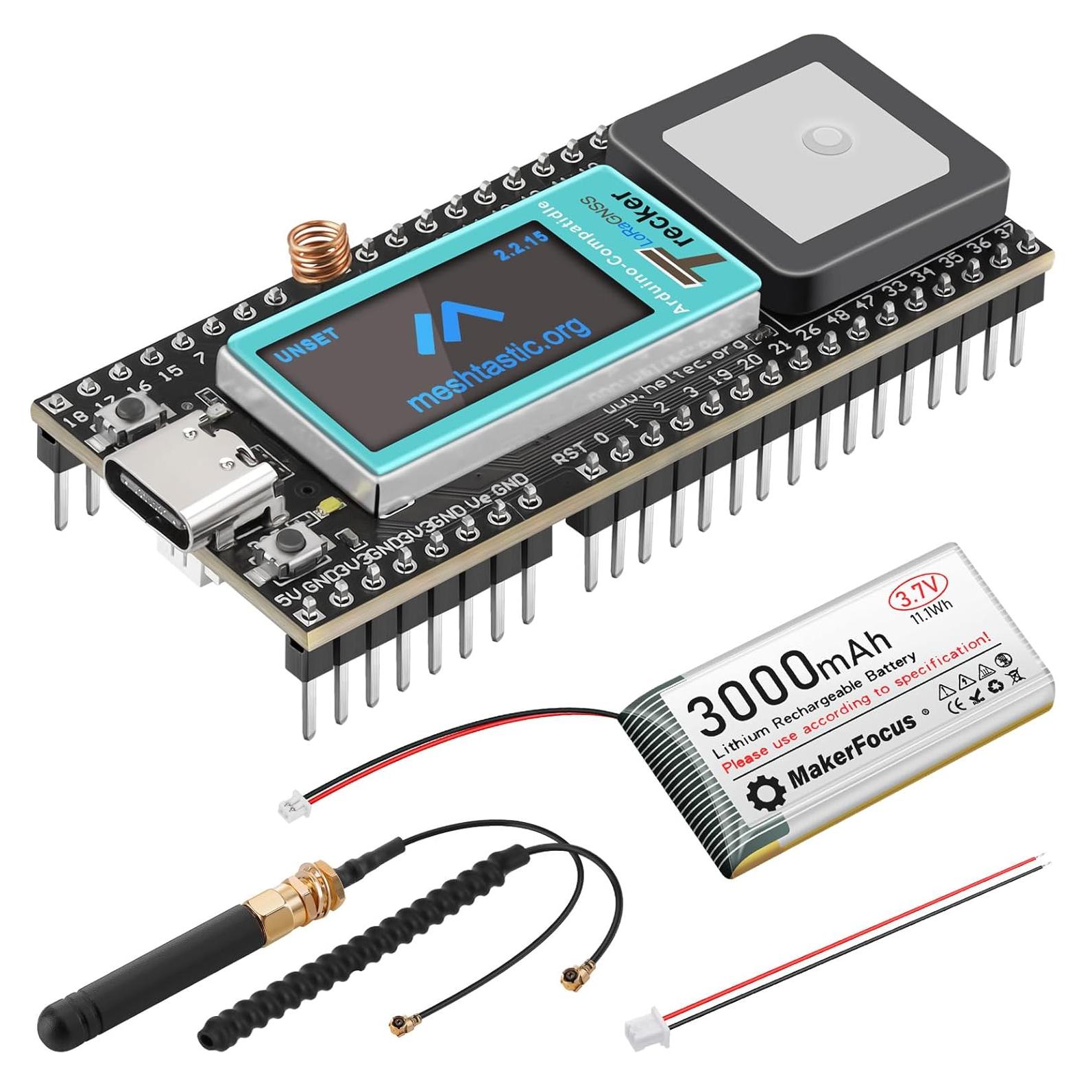 Rastreador Inalámbrico MakerFocus ESP32-S3 con GPS y LoRa