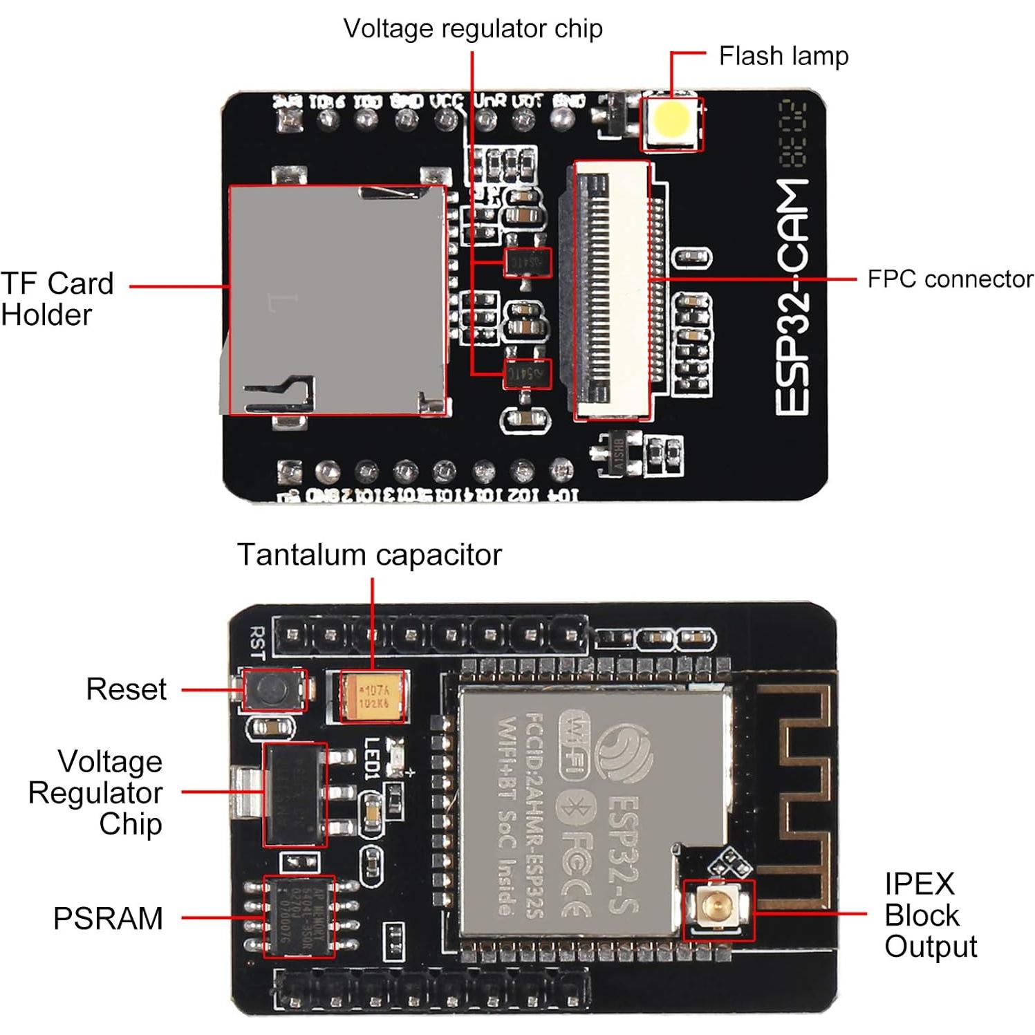 Placa de Desarrollo DORHEA ESP32 CAM WiFi Bluetooth con Cámara OV2640