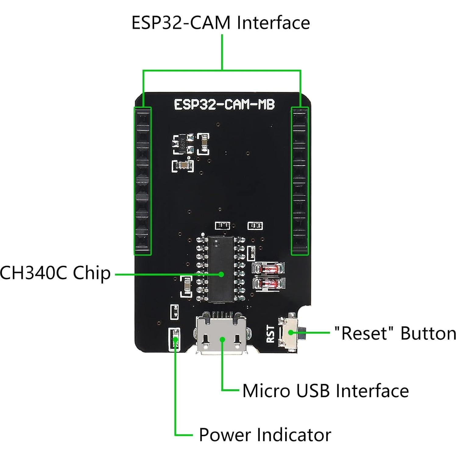 5 Set Placa de Desarrollo ESP32-CAM DORHEA WiFi Bluetooth
