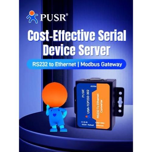 Convertidor RS232 a Ethernet USR-TCP232-302 con Modbus y DNS