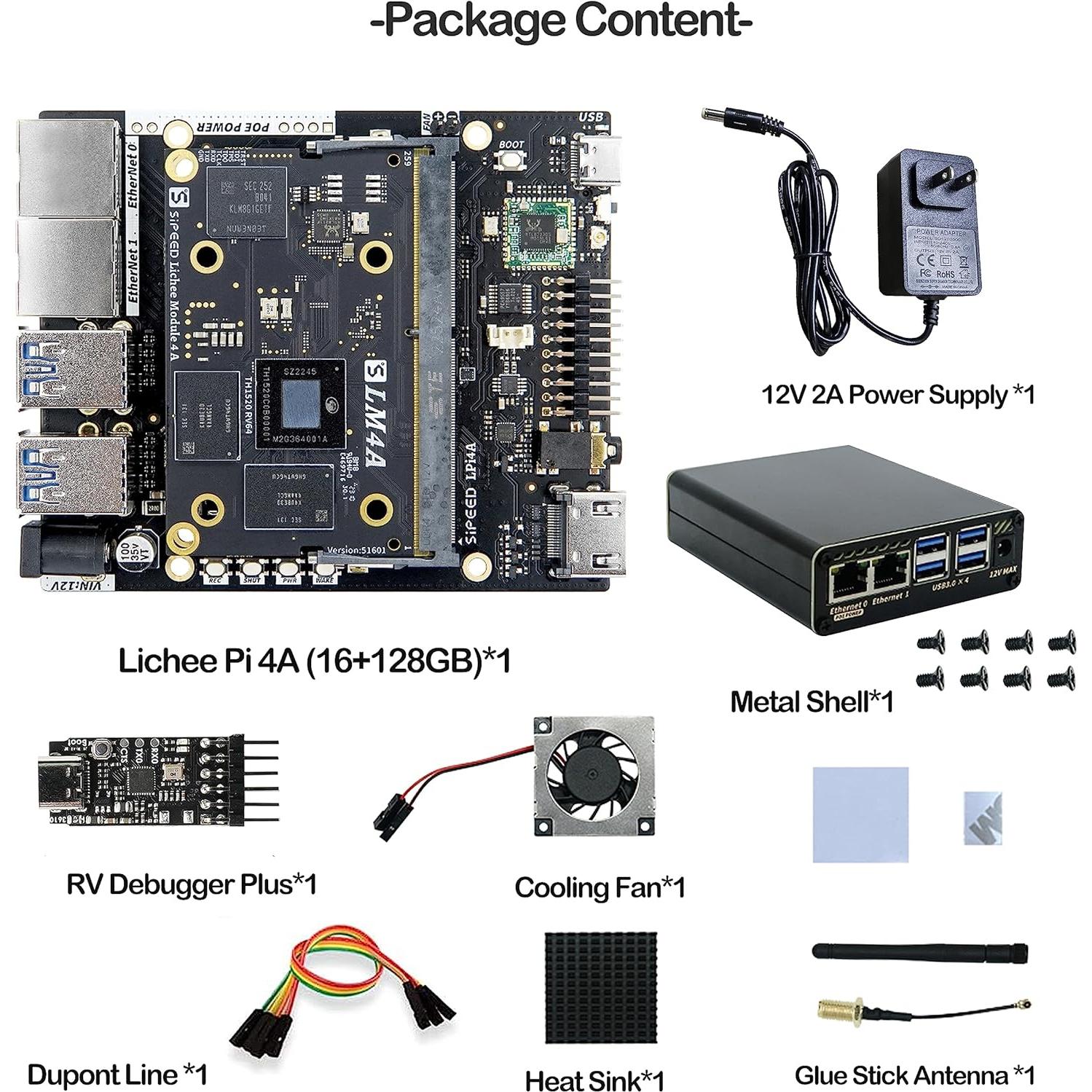 LicheePi 4A Computadora de Placa Única RISC-V 16GB 4K