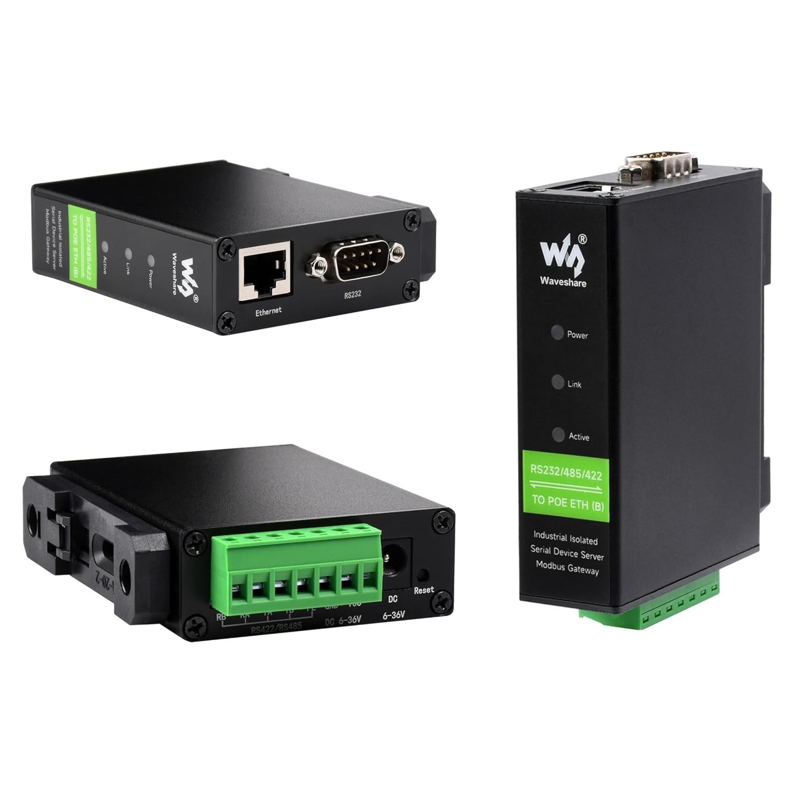 Convertidor RS232/485/422 a RJ45 UeeKKoo POE Industrial