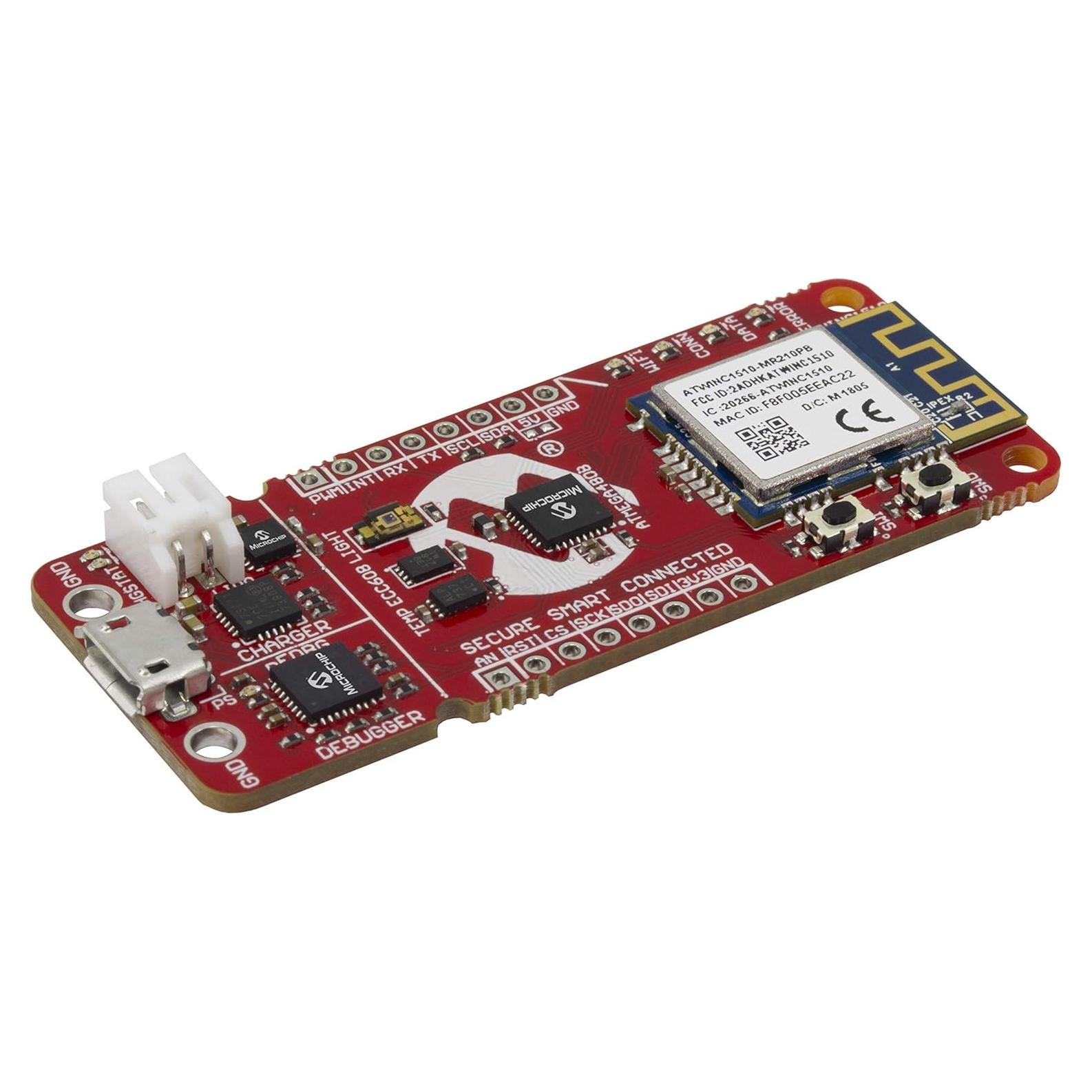 MICROCHIP AC164160 - AVR-IoT WG Evaluation Board with Wi-Fi, USB, GPIO, Debugger, Temperature Sensor, Light Sensor